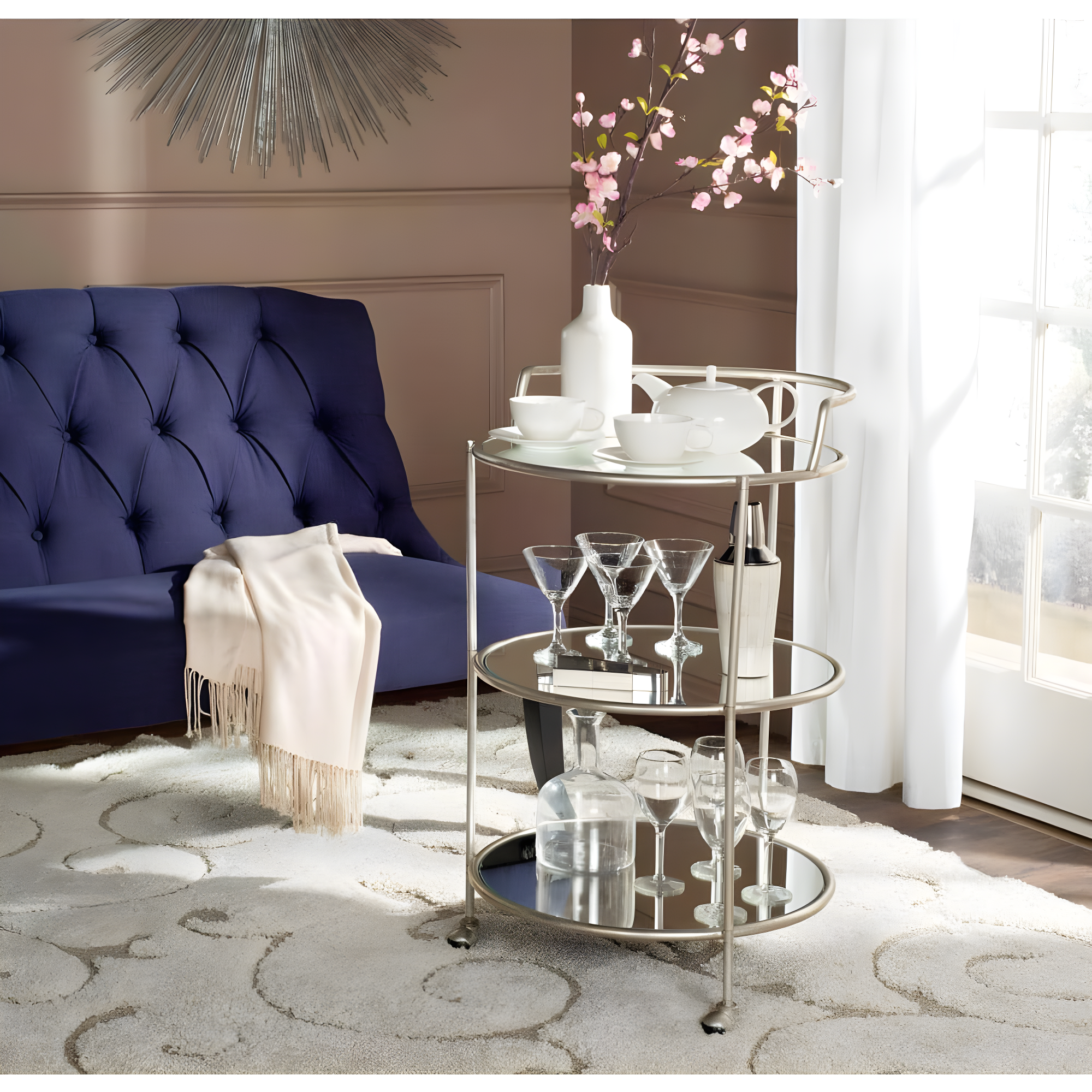 Oxendine Metal Bar Cart