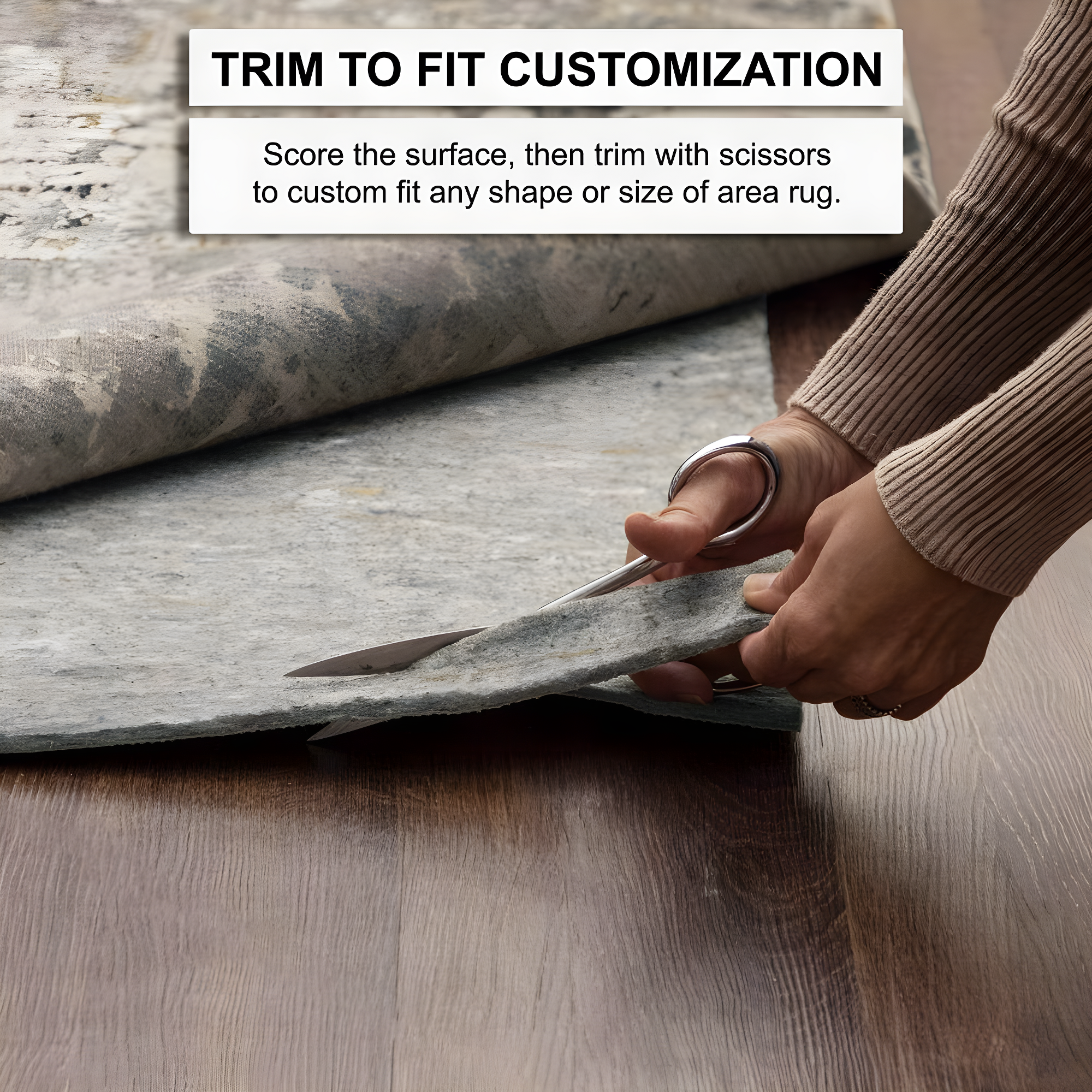 10'x14' Premium Dual Surface Rug Pad Beige - Mohawk Home: Skid-Resistant Carpet Pad, Polyester & Latex Backing
