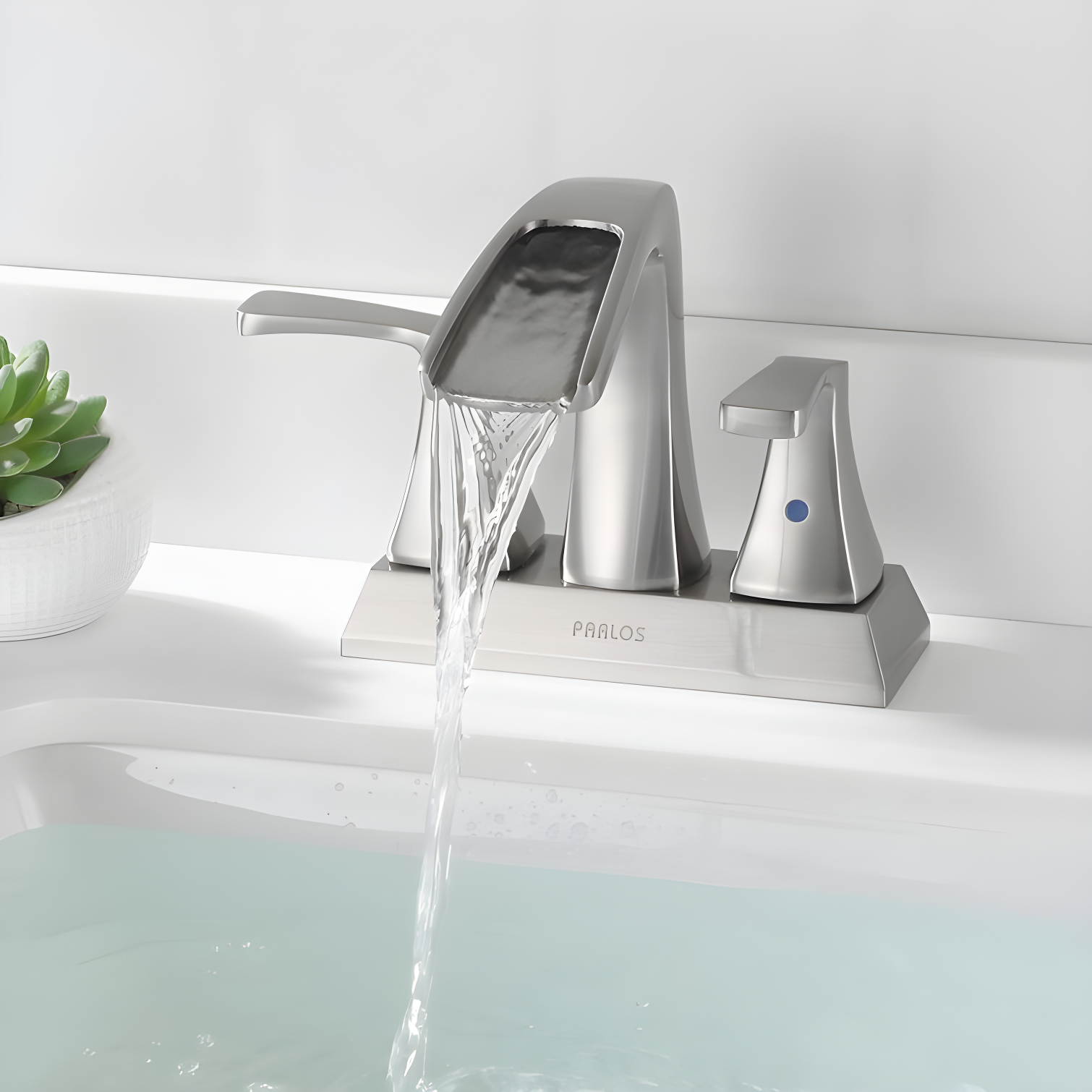 Doris Waterfall Centerset 2-handle Bathroom Faucet with Drain Assembly