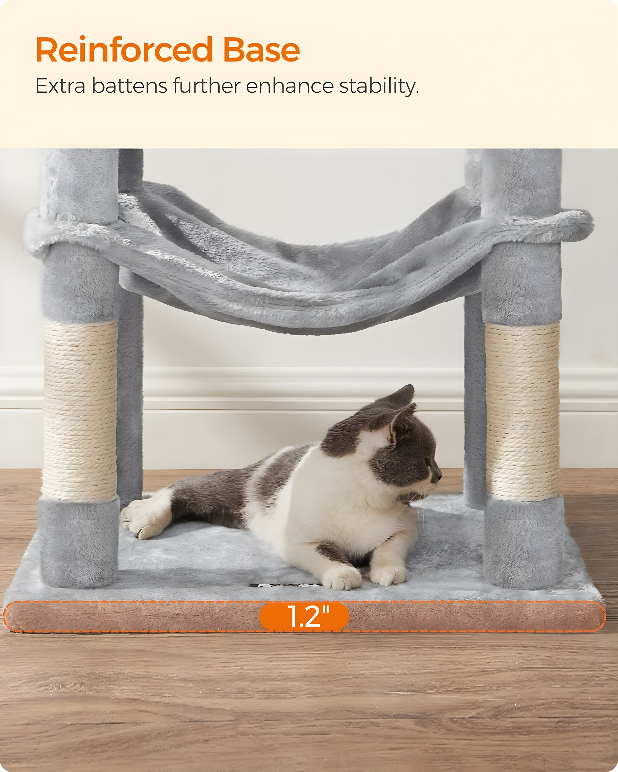 56.3'' Cat Tree Tower for Indoor Cats ,Multi-Level Cat Condo Cat Furniture with Scratching Posts, Perches, Hammock, Cave ,Light Gray