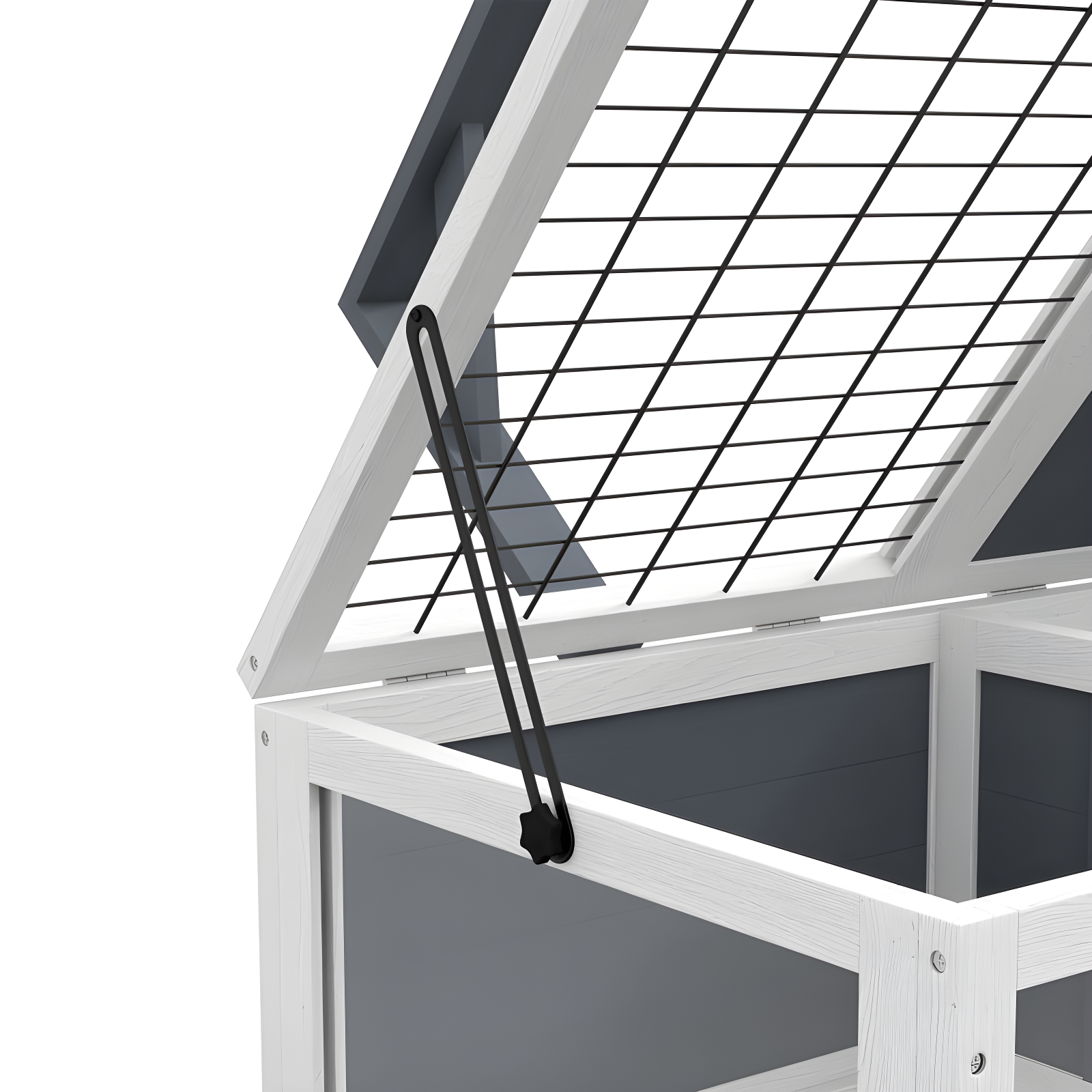 Tucker Murphy Pet™ Tortoise Habitat, Wooden Tortoise House, Indoor Outdoor Tortoise Enclosure With Lamp Holder, Pull-Out Waterproof Trays, Openable Lids, Gray