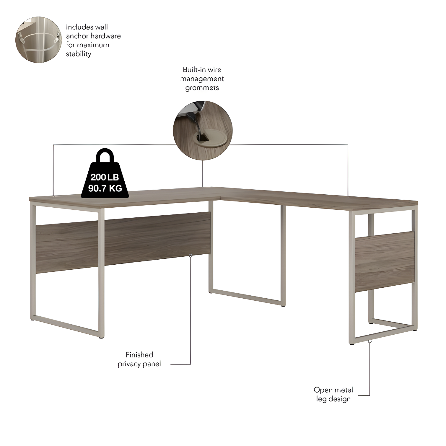 Hybrid L-Shaped Computer Desk Office Set