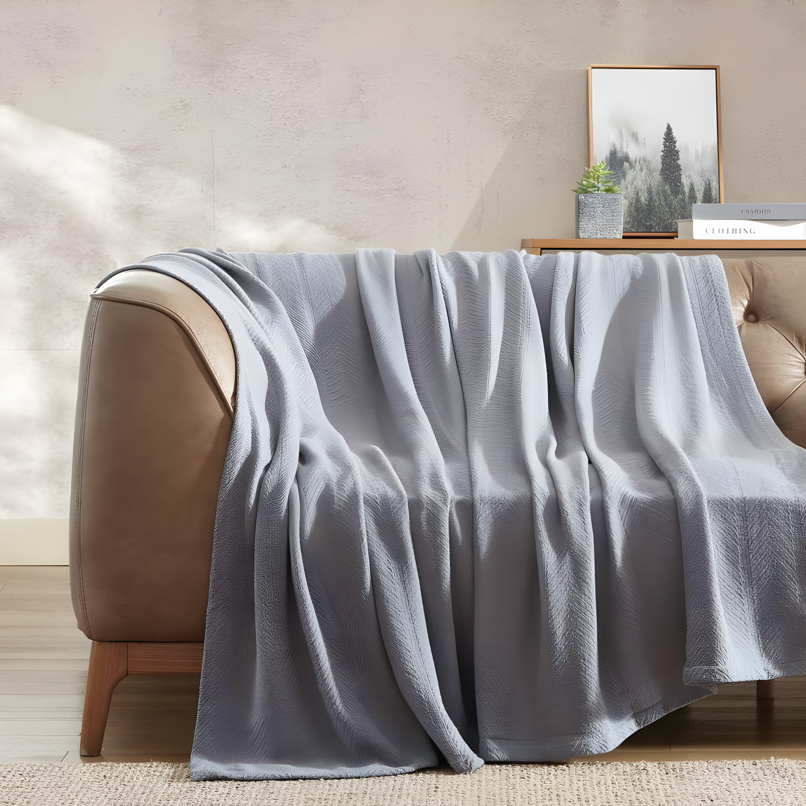 Eddie Bauer Herringbone Cotton Reversible Blanket