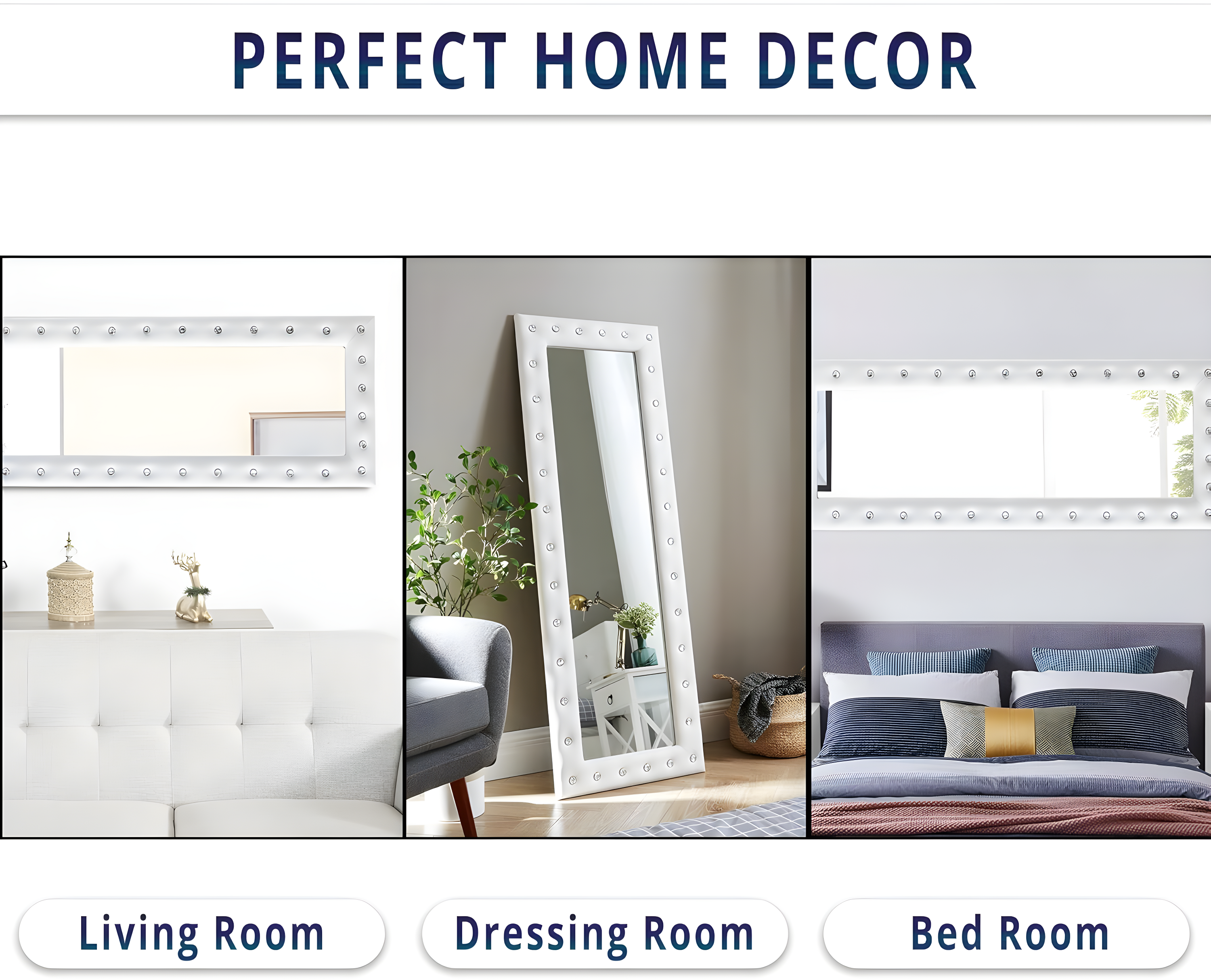 Naomi Home Maisie Modern Aluminum Mirror White