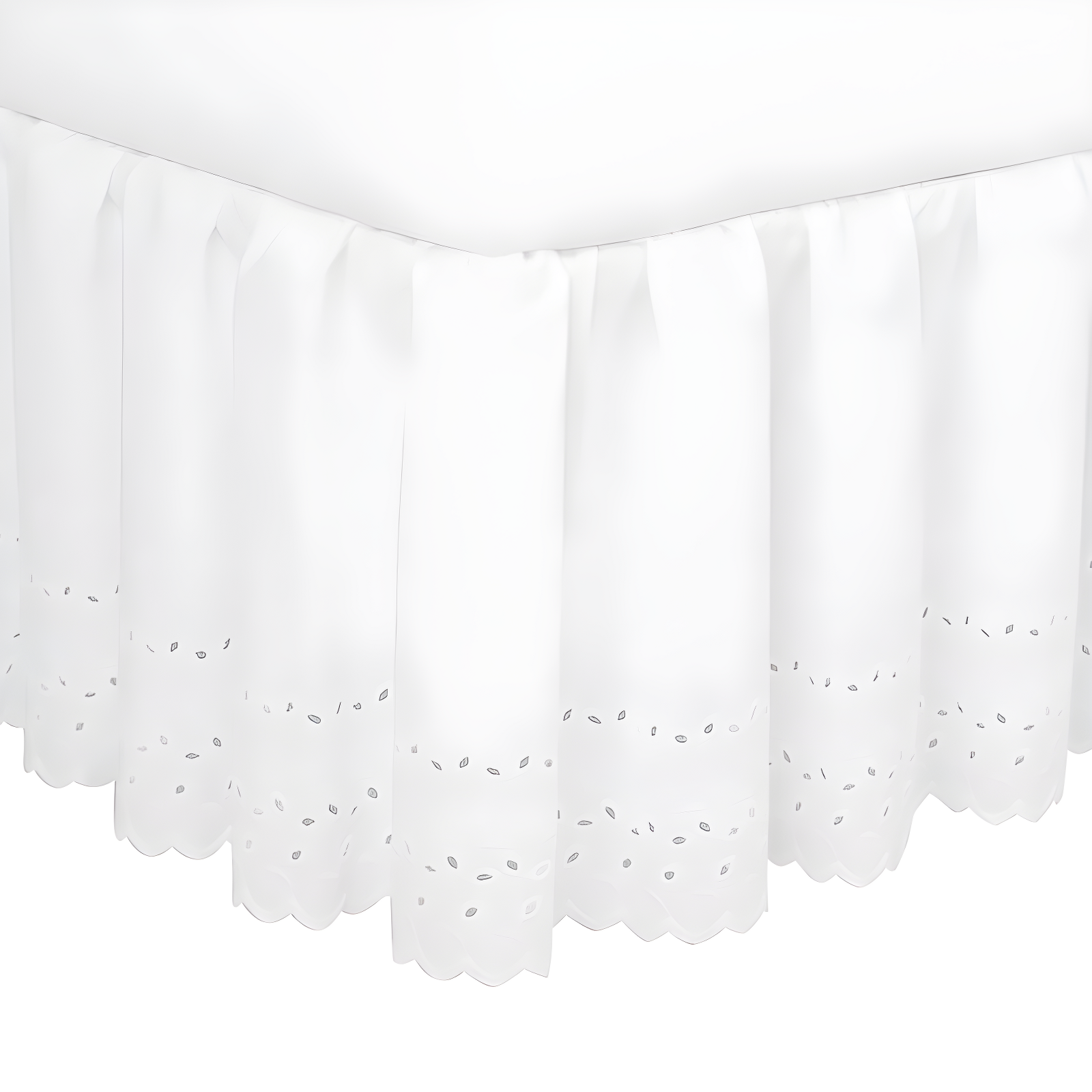 Fresh Ideas Fresh Ideas Ruffled Eyelet Bed Skirt, 14" Drop Length