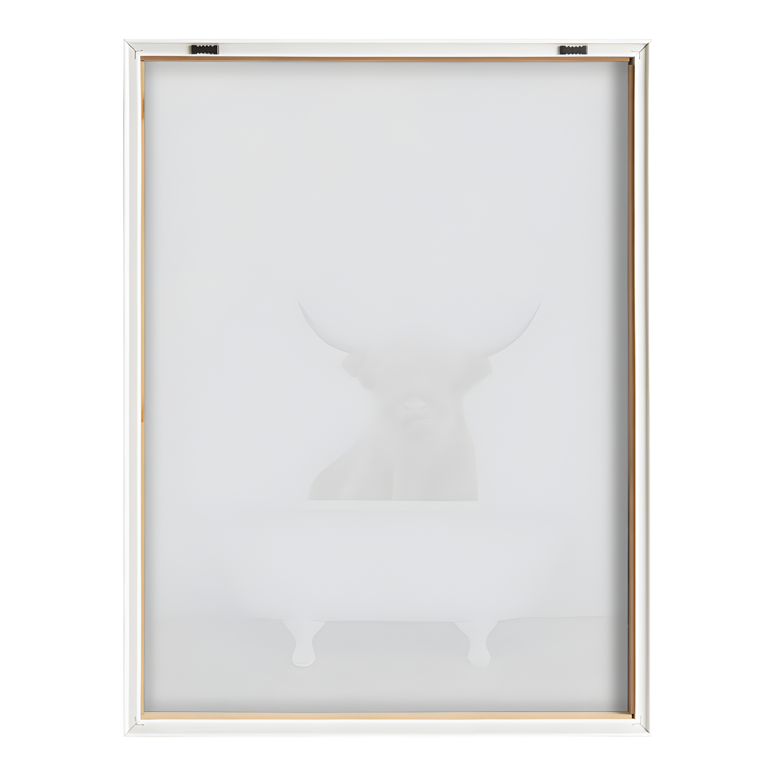 18" x 24" Blake Highland Cow in Tub Color Framed Printed Glass by Amy Peterson Art Studio Natural - Kate & Laurel All Things Decor: