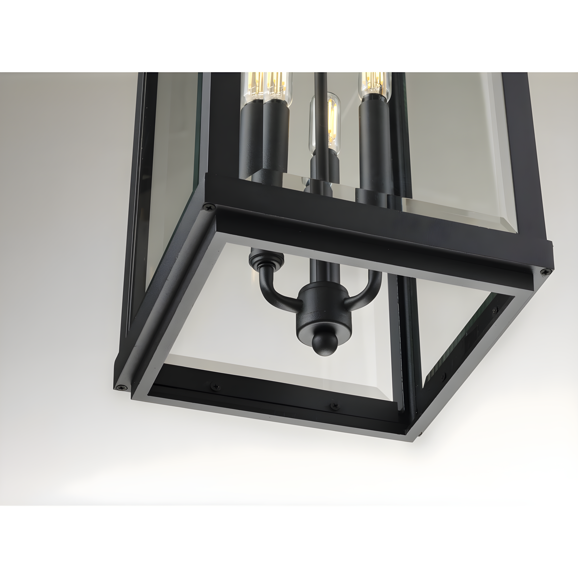 Progress Lighting Gibbes Street 3-Light Outdoor Hanging Lantern, Antique Bronze, Etched White Pillar Shade