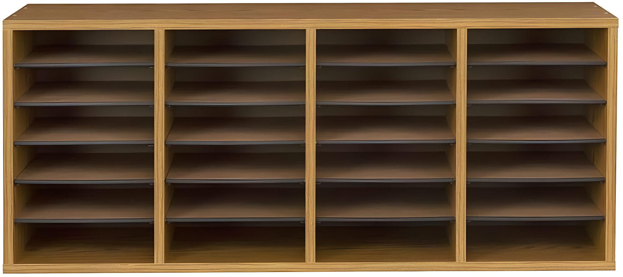 Scranton & Co Medium Oak 24 Compartment Wood Adjustable File Organizer