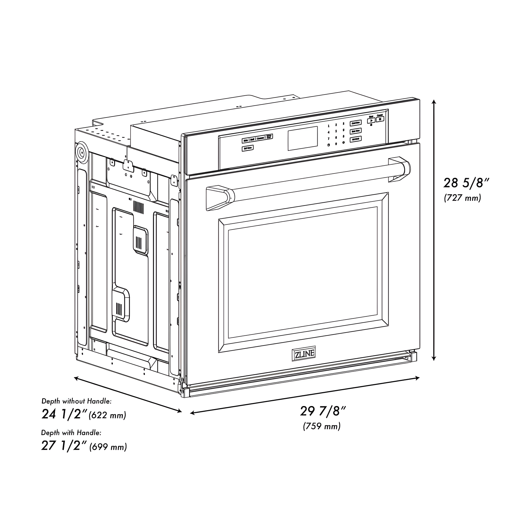 30-Inch Stainless Steel and Matte White Convection Wall Oven