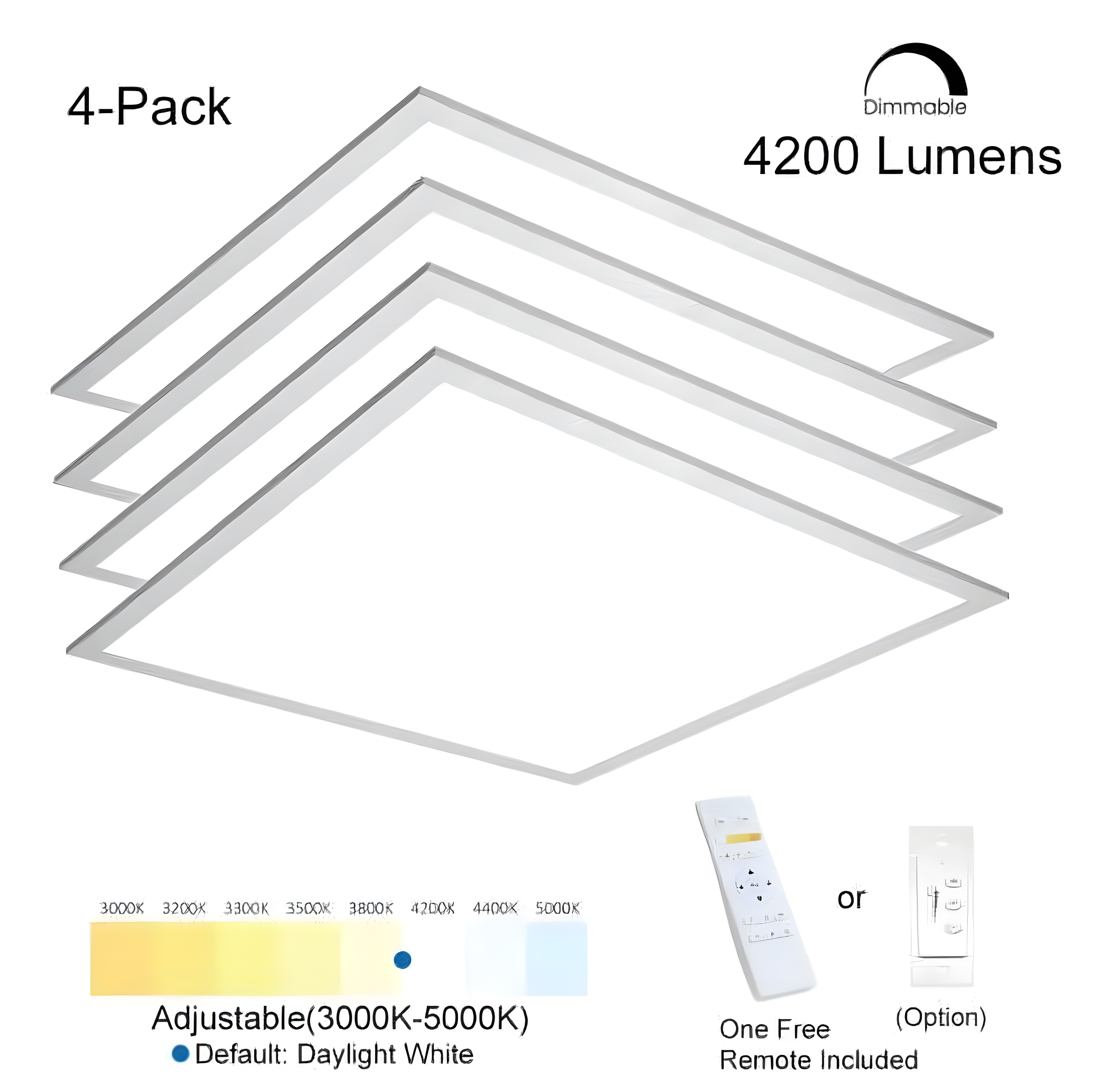 eSenLite Dimmable Square Troffer Ceiling Light