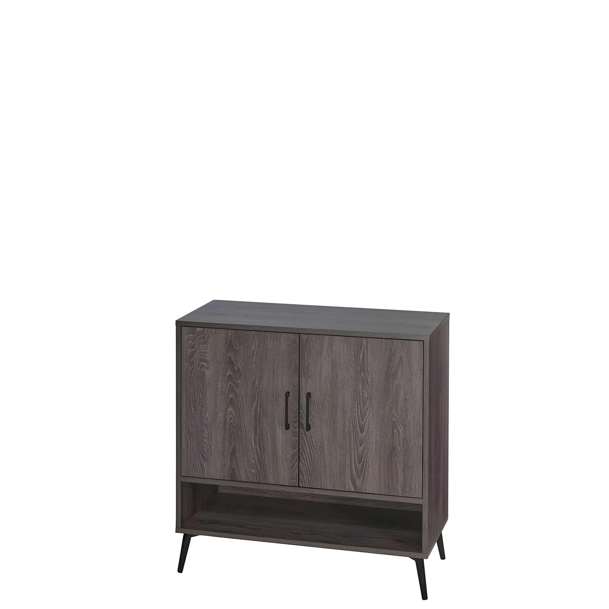 RiverRidge Woodbury Shoe Cabinet Organizer 12 Pair Shoe Rack Entryway Storage Cabinet with Open & Adjustable Interior Shelves Weathered Woodgrain