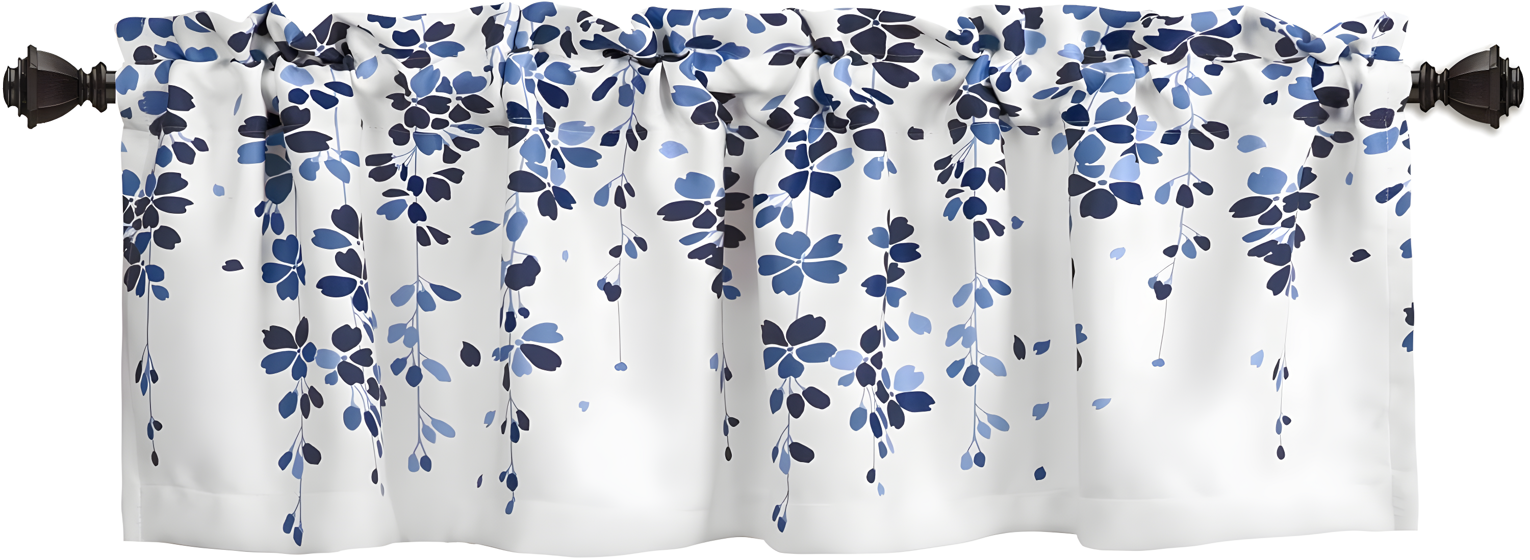 Weeping Flower Floral Tailored 52'' W Window Valance