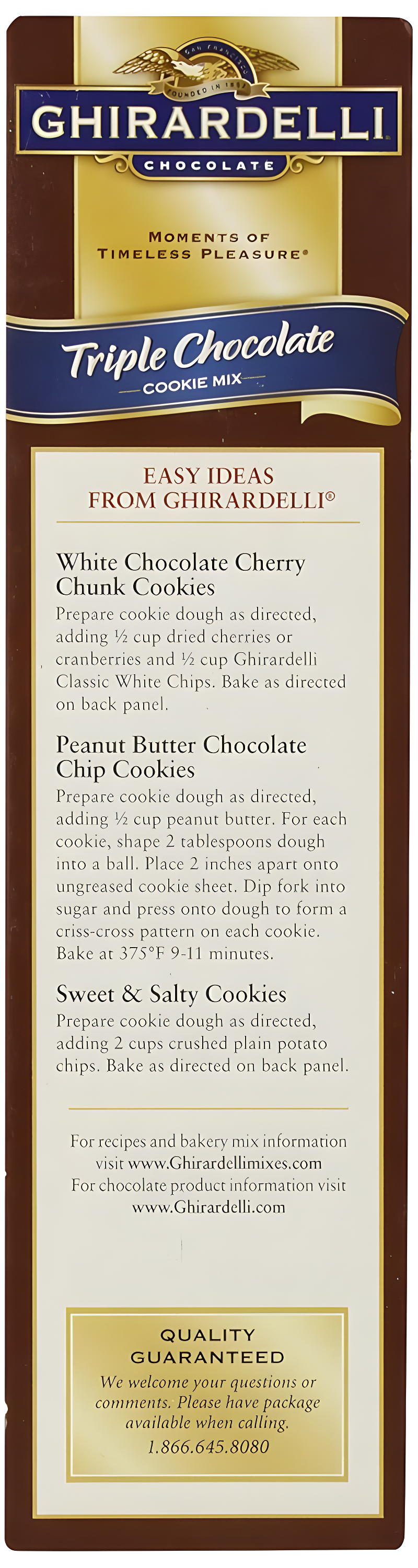 Ghirardelli Triple Chocolate Premium Cookie Mix, 52.5 Ounce