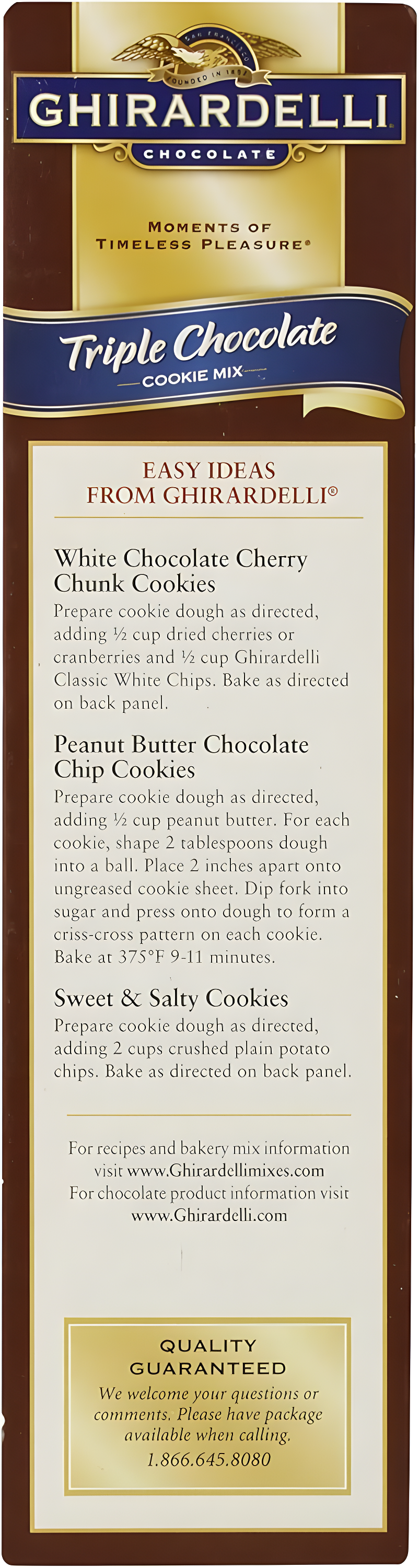 Ghirardelli Triple Chocolate Premium Cookie Mix, 52.5 Ounce