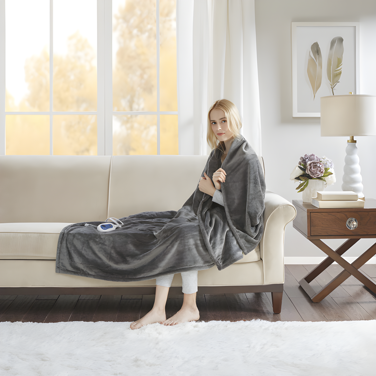 Beautyrest Heated Plush Oversized Throw