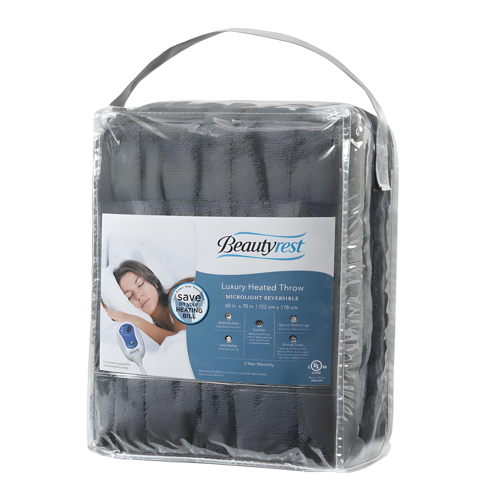 Beautyrest Heated Plush Oversized Throw