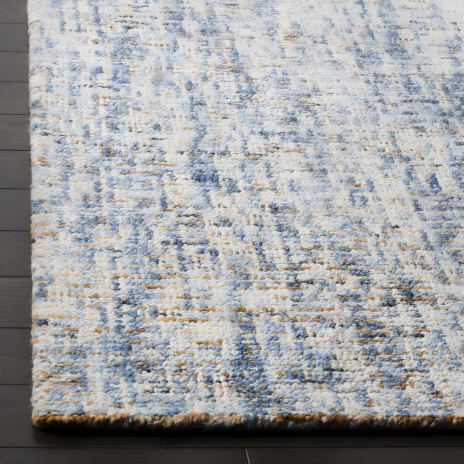 Abstract ABT468 Handmade Indoor Accent Rug - Dark Blue/Rust - 2'x3' - Safavieh