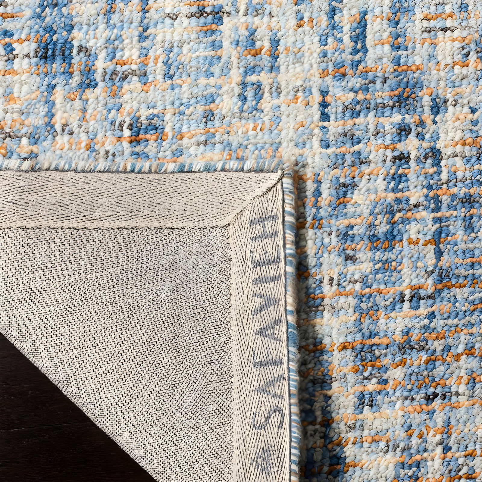 Abstract ABT468 Handmade Indoor Accent Rug - Dark Blue/Rust - 2'x3' - Safavieh