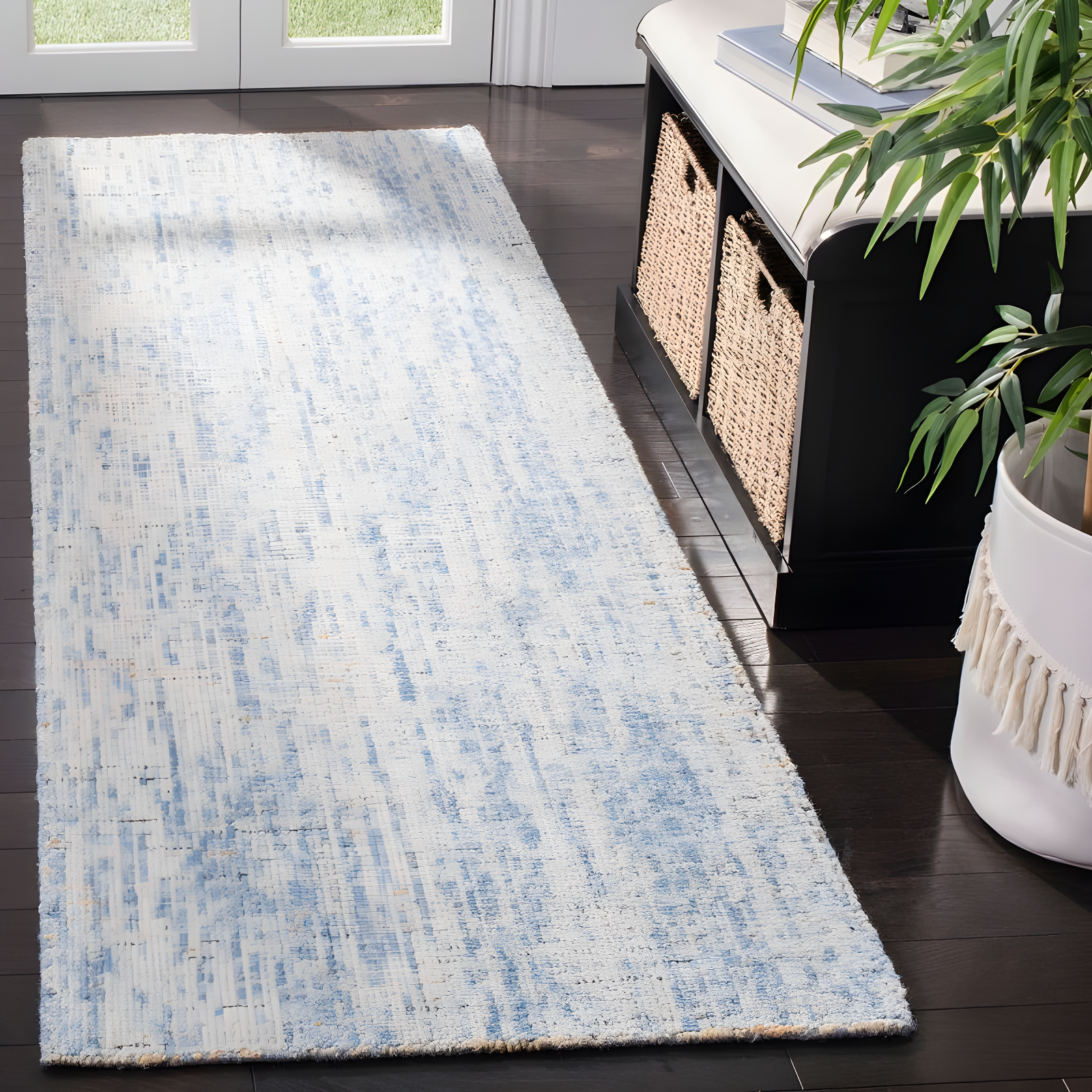 Abstract ABT468 Handmade Indoor Accent Rug - Dark Blue/Rust - 2'x3' - Safavieh