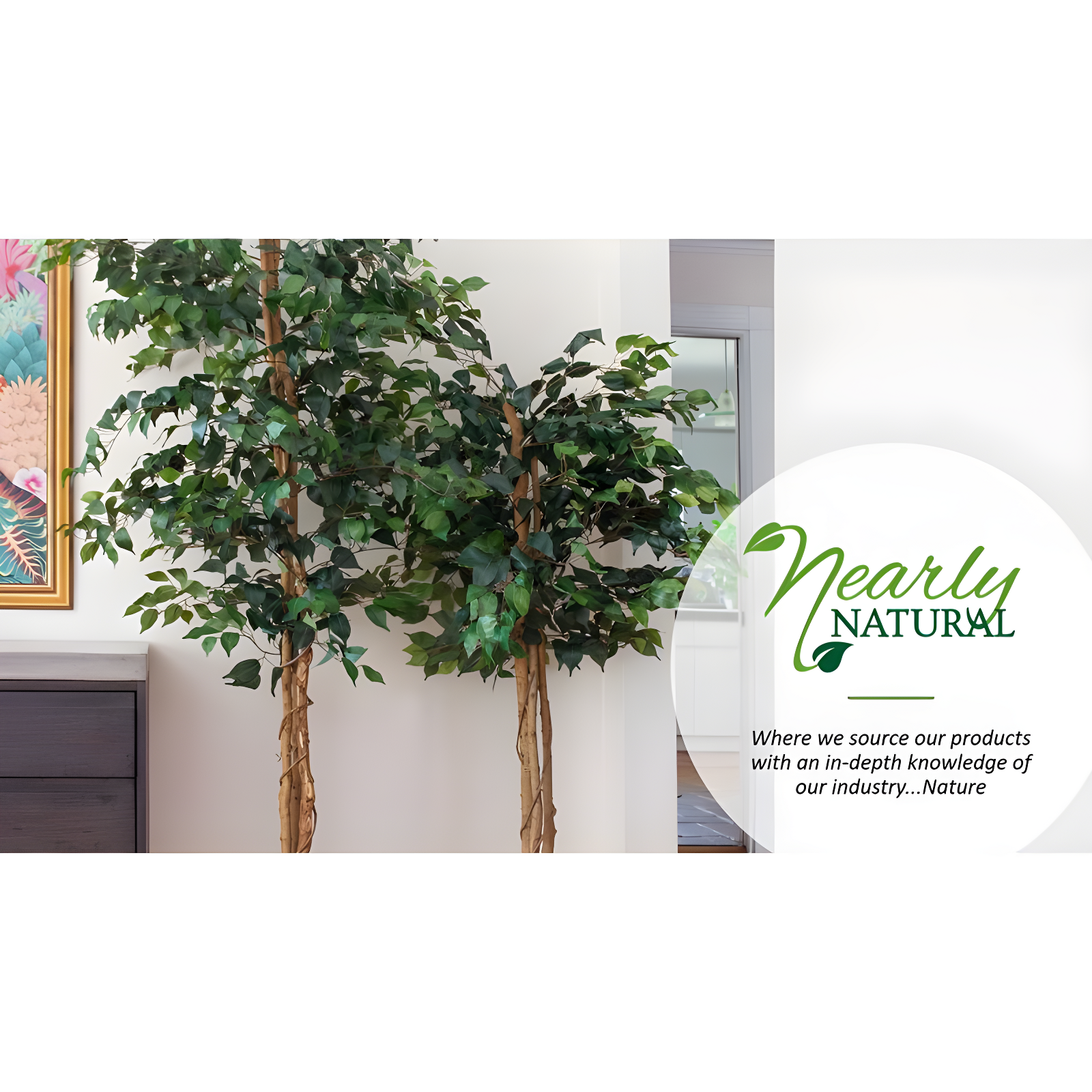 Nearly Natural Plum Blossom Pine Wreath (24"): Faux Floral Wall Decor for Indoor, Unlit Winter Display