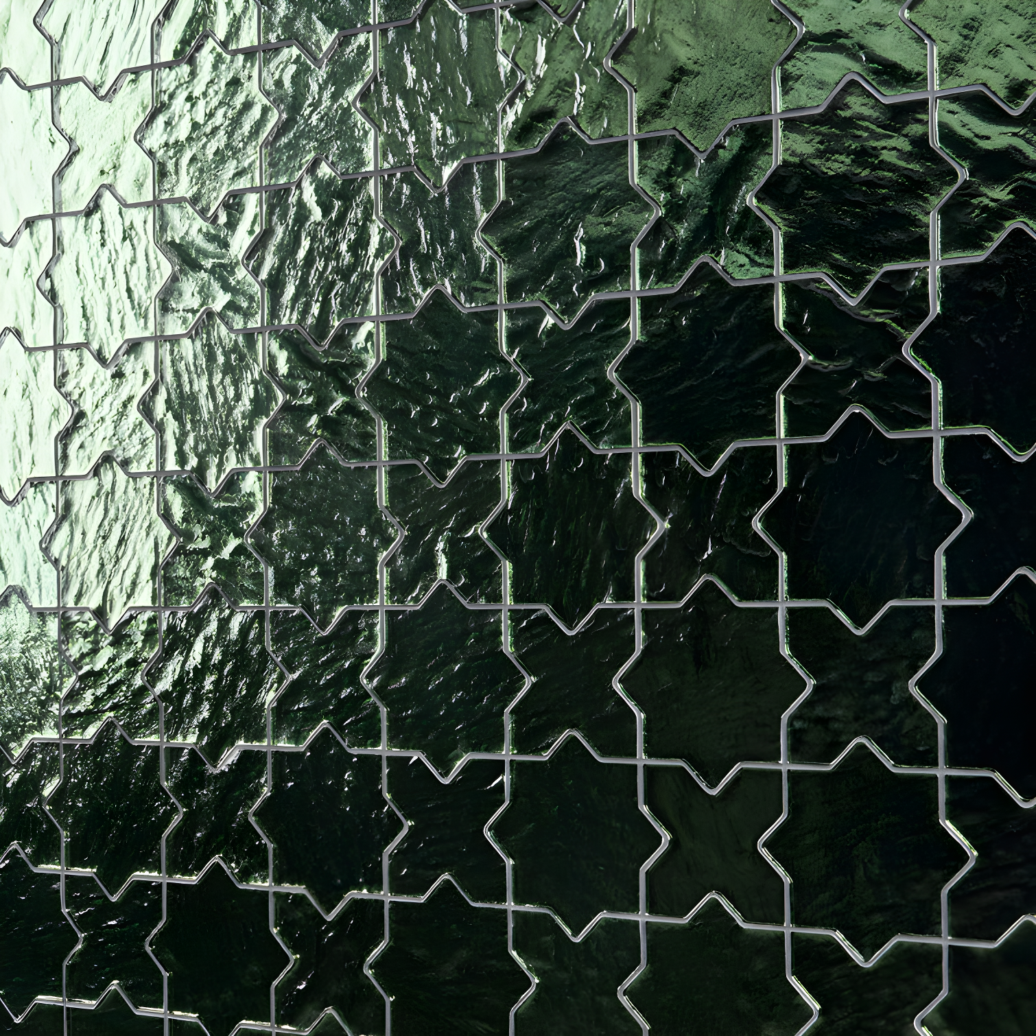 Karma 8.34 In. X 8.34 In. Star Cross Polished Glass Mosaic Wall Tile (0.48 Sq. Ft. / Each)