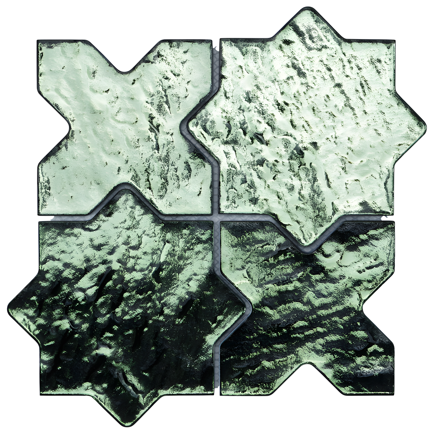 Karma 8.34 In. X 8.34 In. Star Cross Polished Glass Mosaic Wall Tile (0.48 Sq. Ft. / Each)