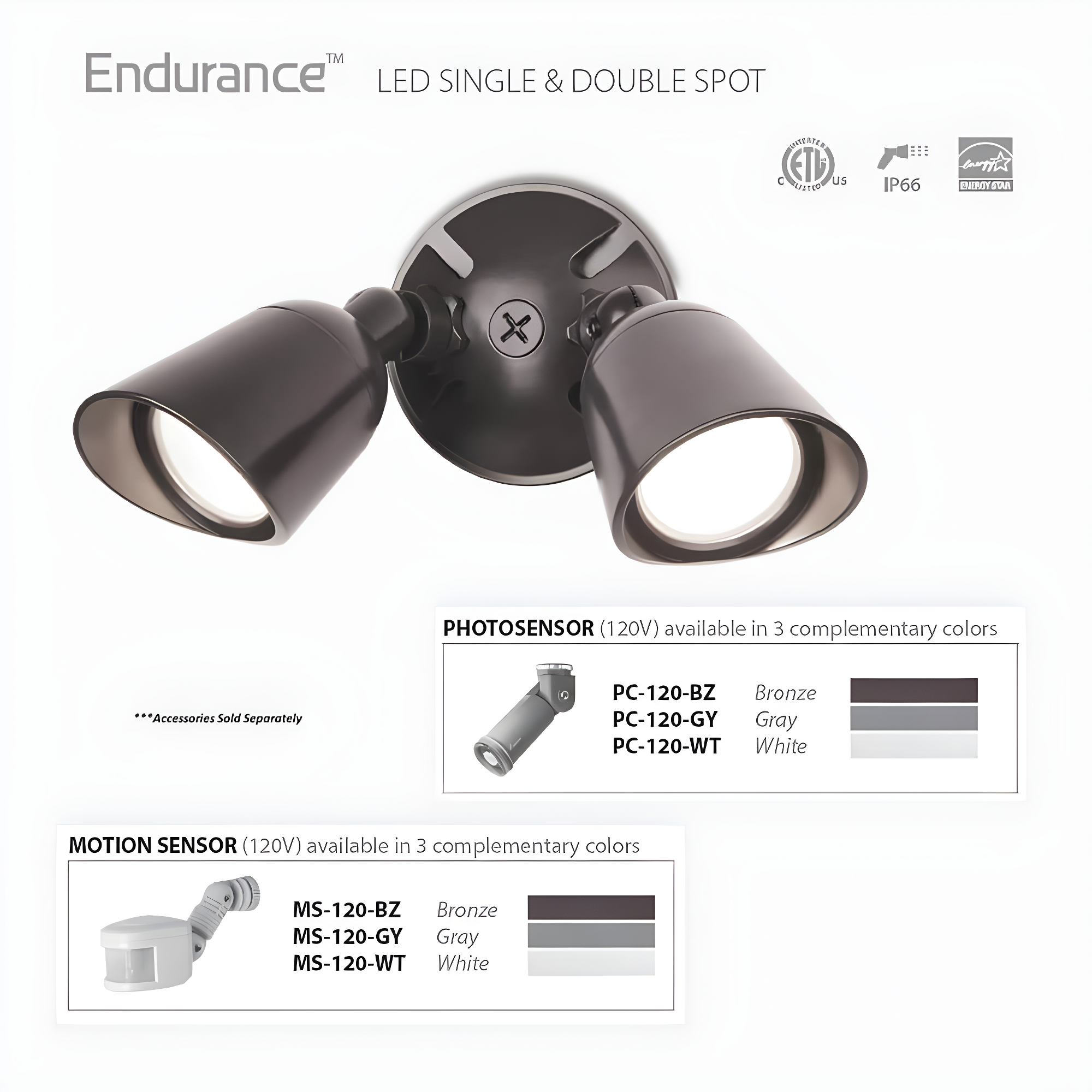 Endurance™ 2 - Head LED Hardwired Outdoor Security Flood Light