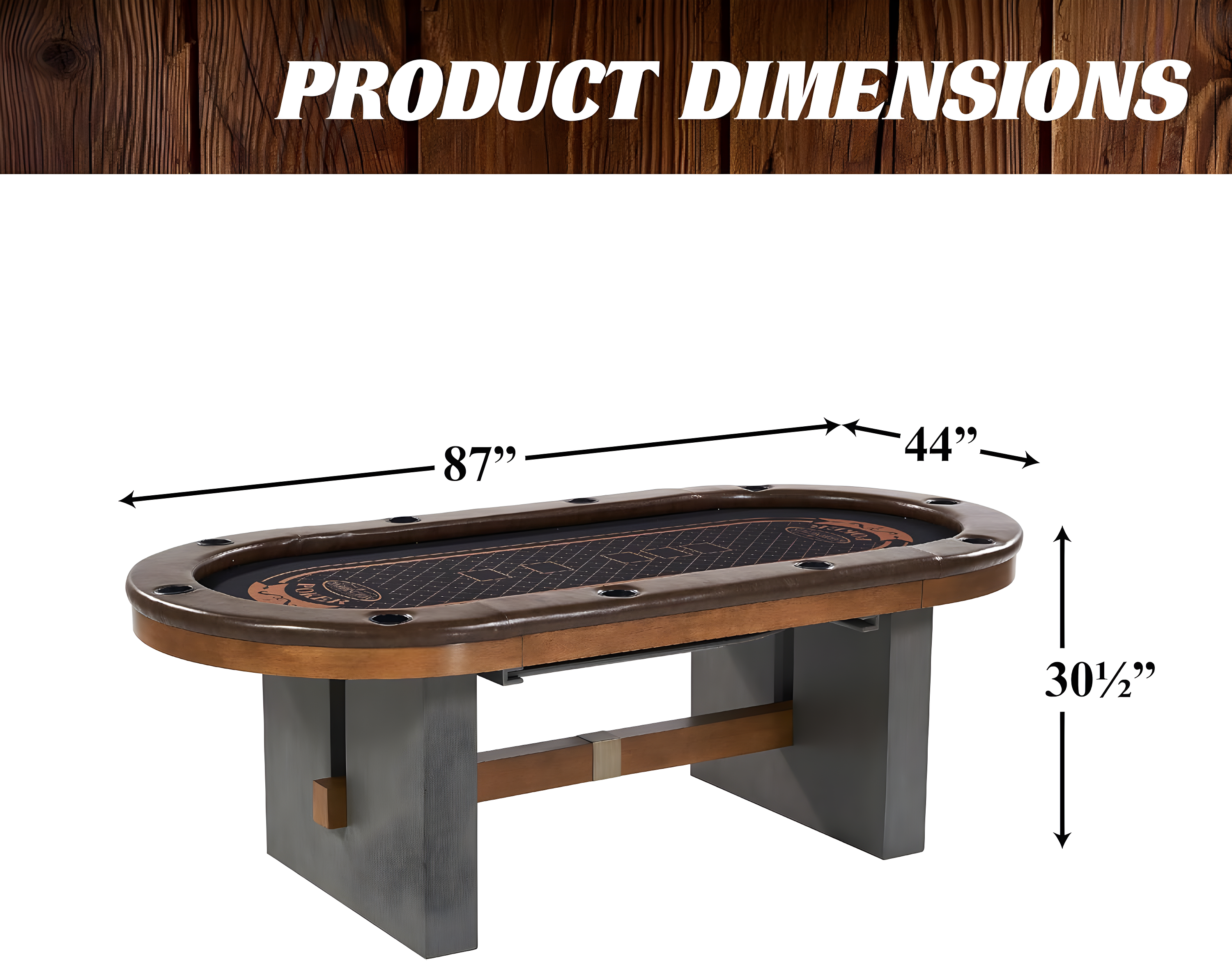 Barrington Urban 10-Player Poker Card Table with Dining Table Top