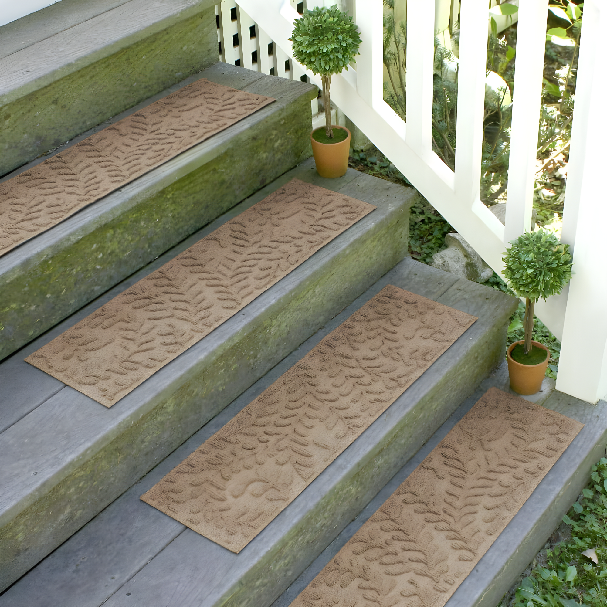 WaterHog Boxwood 8.5" x 30" Indoor Outdoor Stair Treads