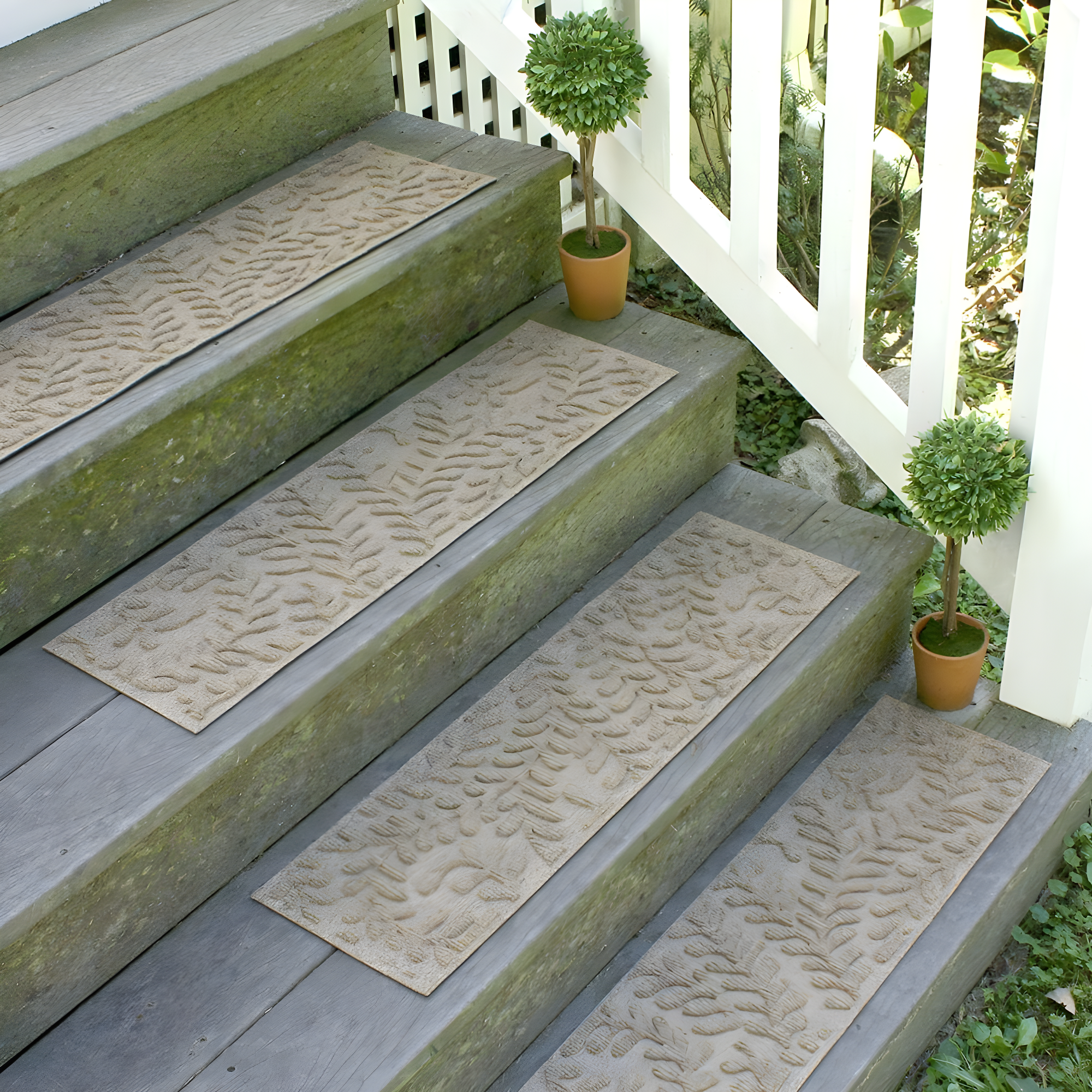 WaterHog Boxwood 8.5" x 30" Indoor Outdoor Stair Treads