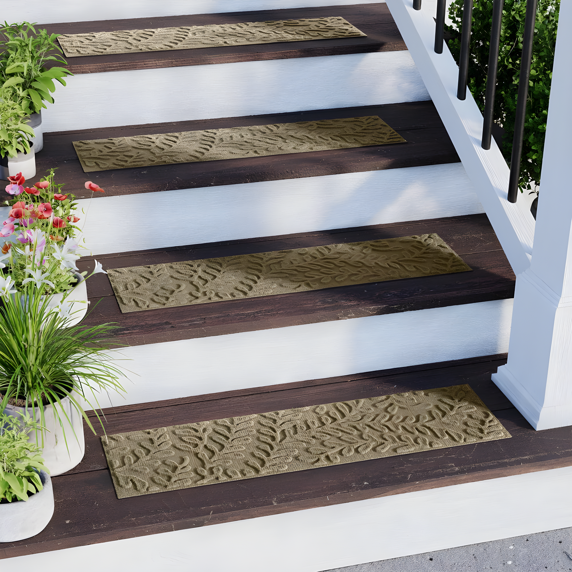 WaterHog Boxwood 8.5" x 30" Indoor Outdoor Stair Treads