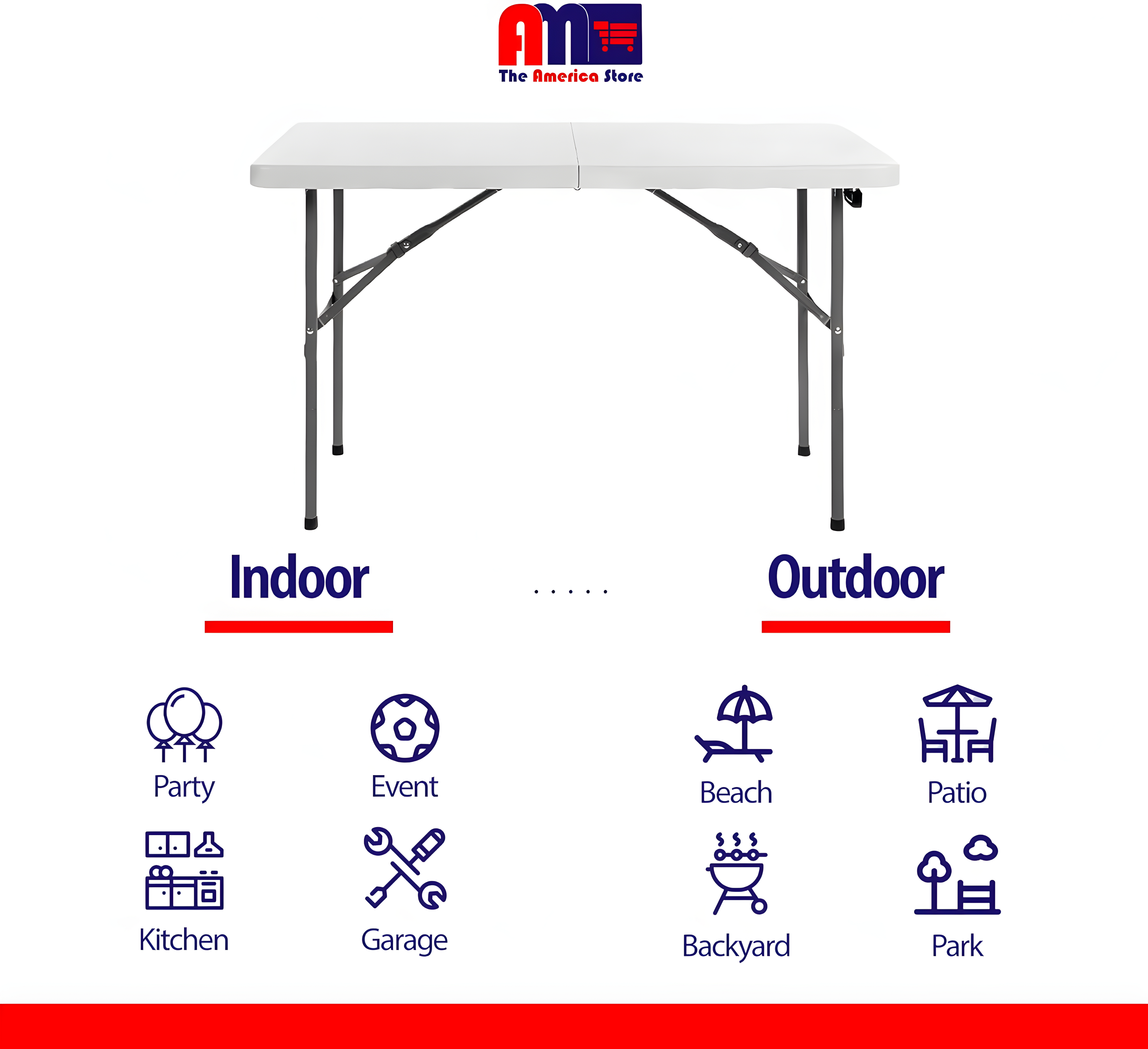 Best Choice Products Plastic Folding Table, Indoor Outdoor Heavy Duty Portable w/ Handle, Lock for Picnic
