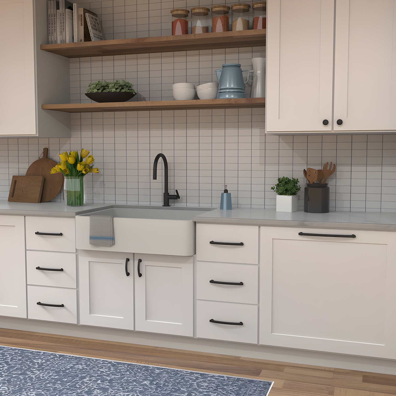 American Diner Kitchen Cabinet Handles, Solid Core Drawer Pulls for Cabinet Doors, 12"