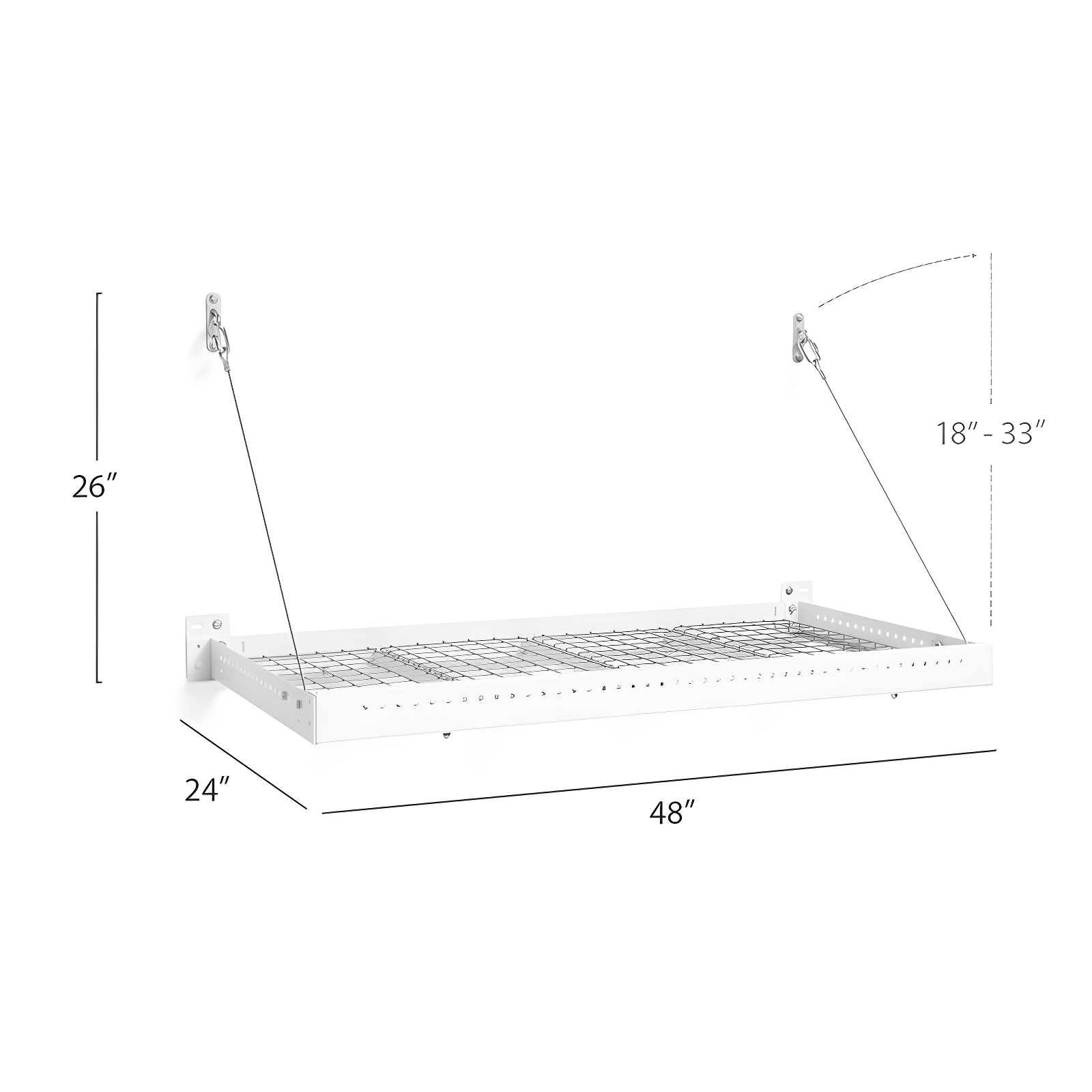NewAge Products Pro Series 2 ft. x 4 ft. Wall Mounted Steel Shelf