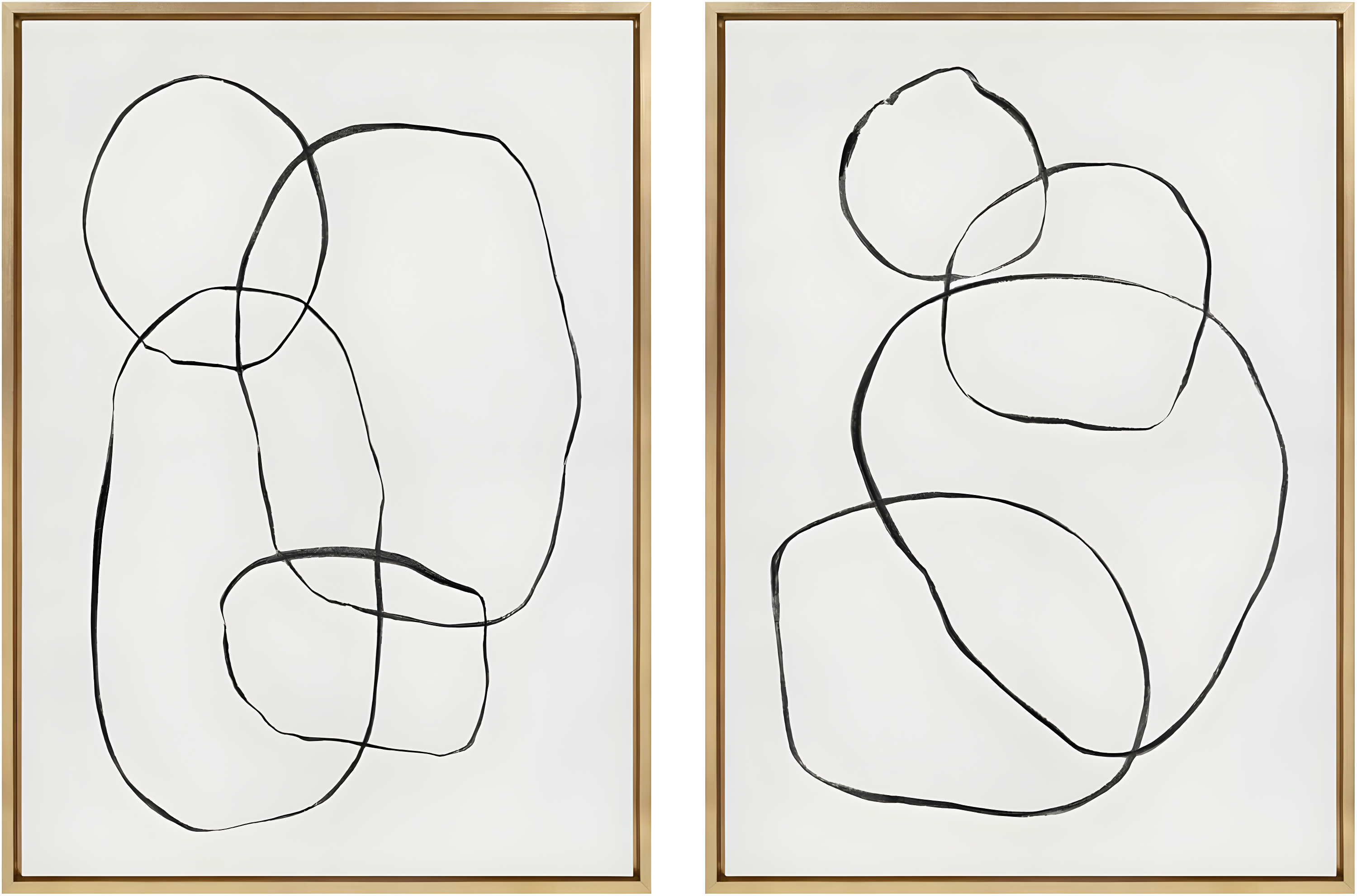 Kate & Laurel All Things Decor: 28"x38" Sylvie Abstract Canvas Art Set, Teju Reval Gold Frame
