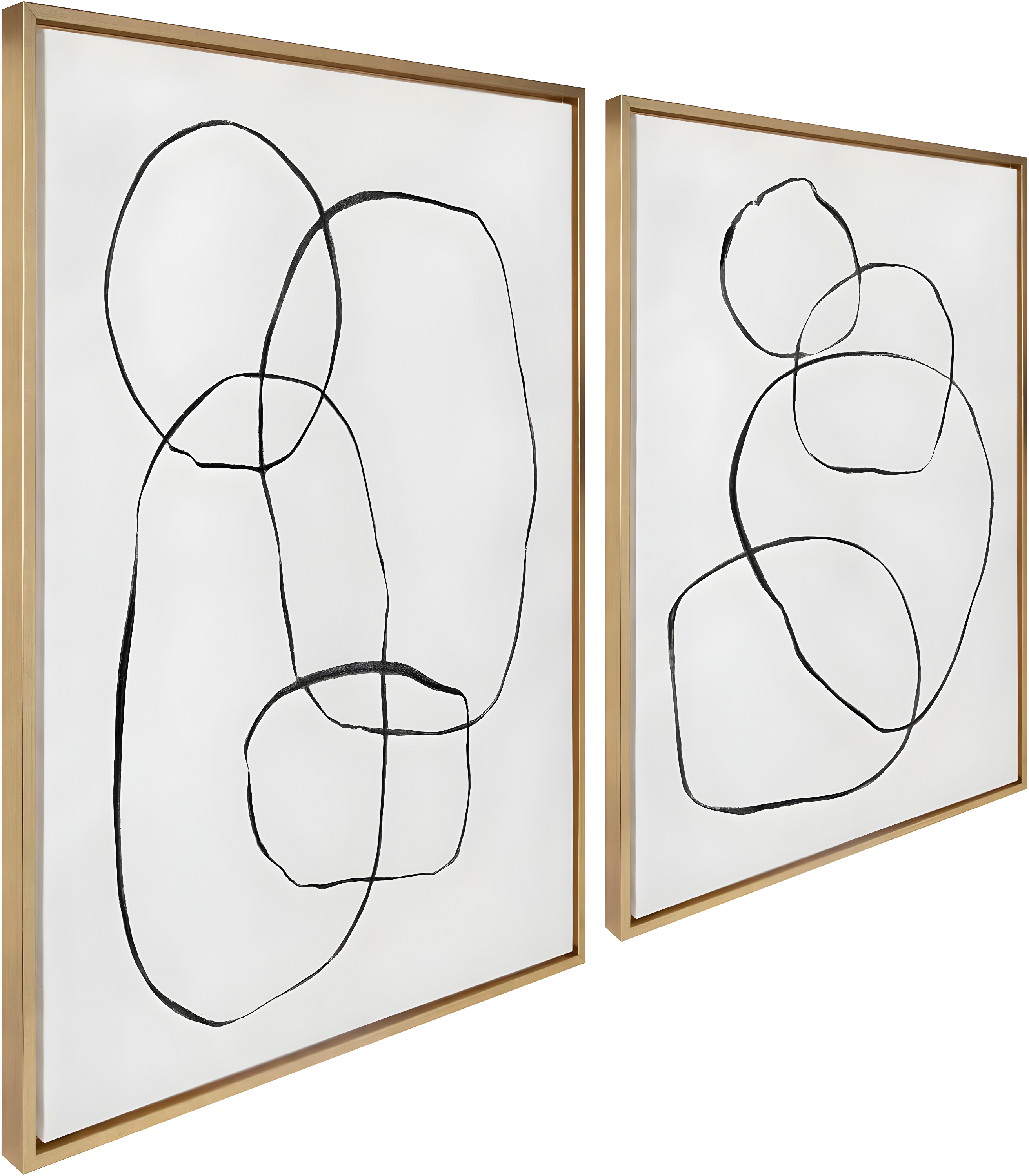 Kate & Laurel All Things Decor: 28"x38" Sylvie Abstract Canvas Art Set, Teju Reval Gold Frame