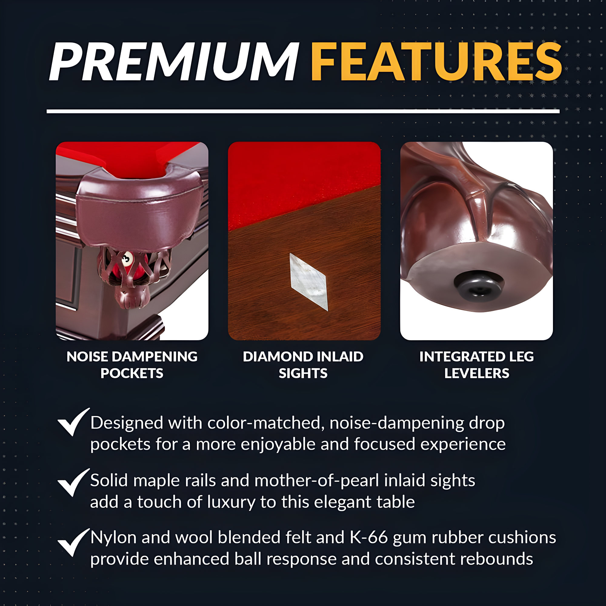 Hathaway Games Hathaway Augusta 8 Ft Furniture Pool Table – Includes Cue Sticks, Billiard Balls – Classic Design Perfect for Family, Home, Dining, or Living Room