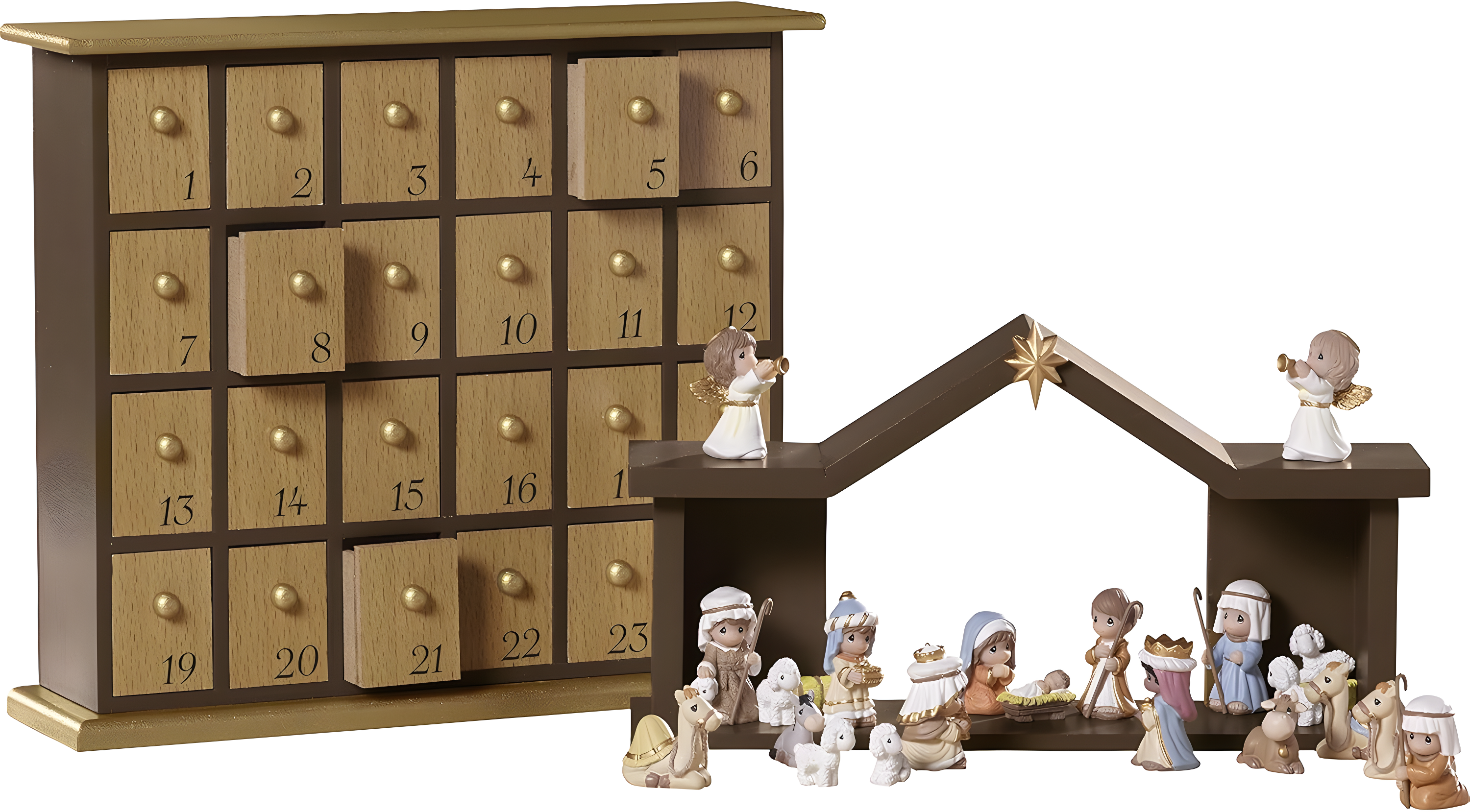Precious Moments 26 Piece Nativity Advent Calendar Set