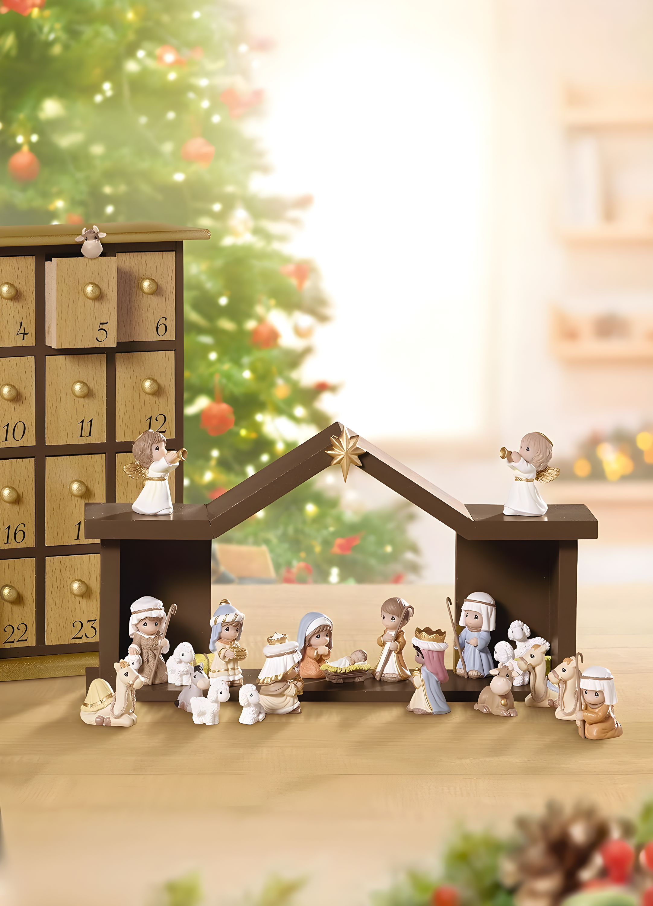 Precious Moments 26 Piece Nativity Advent Calendar Set