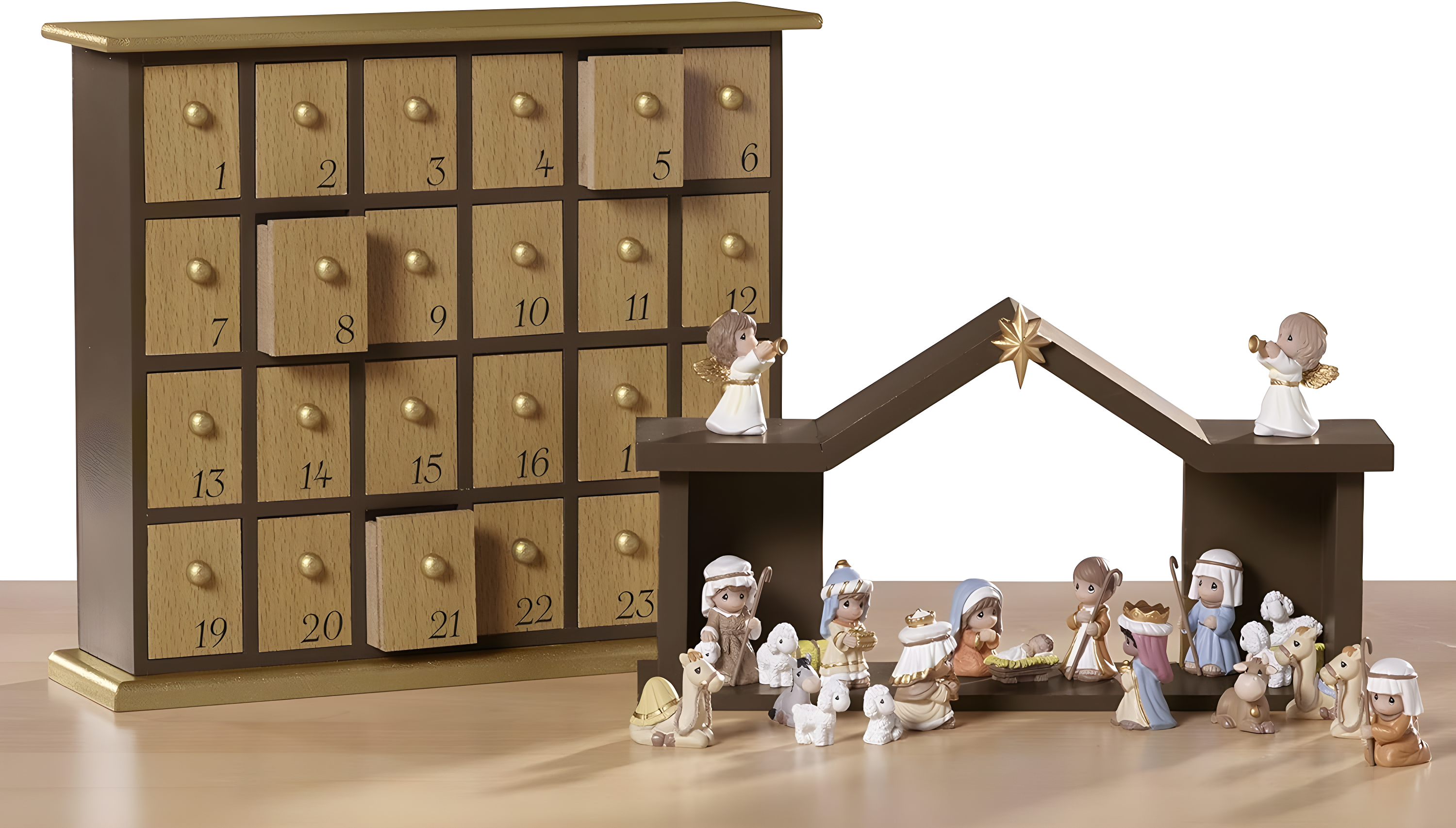 Precious Moments 26 Piece Nativity Advent Calendar Set