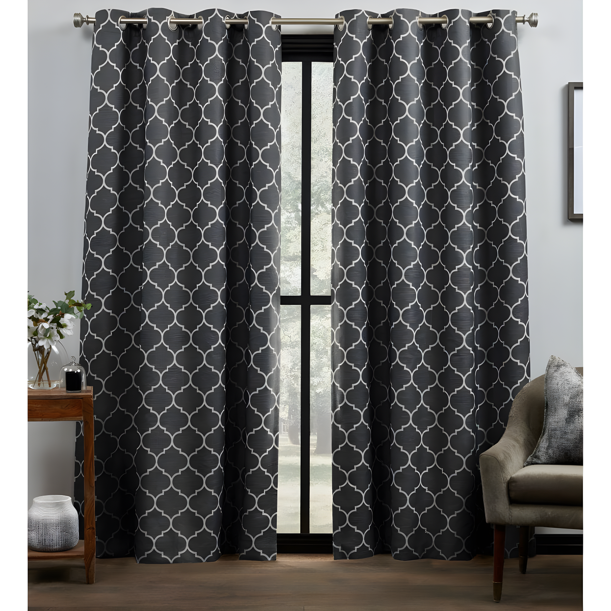 Milagros Polyester Blackout Curtain Pair (Set of 2)