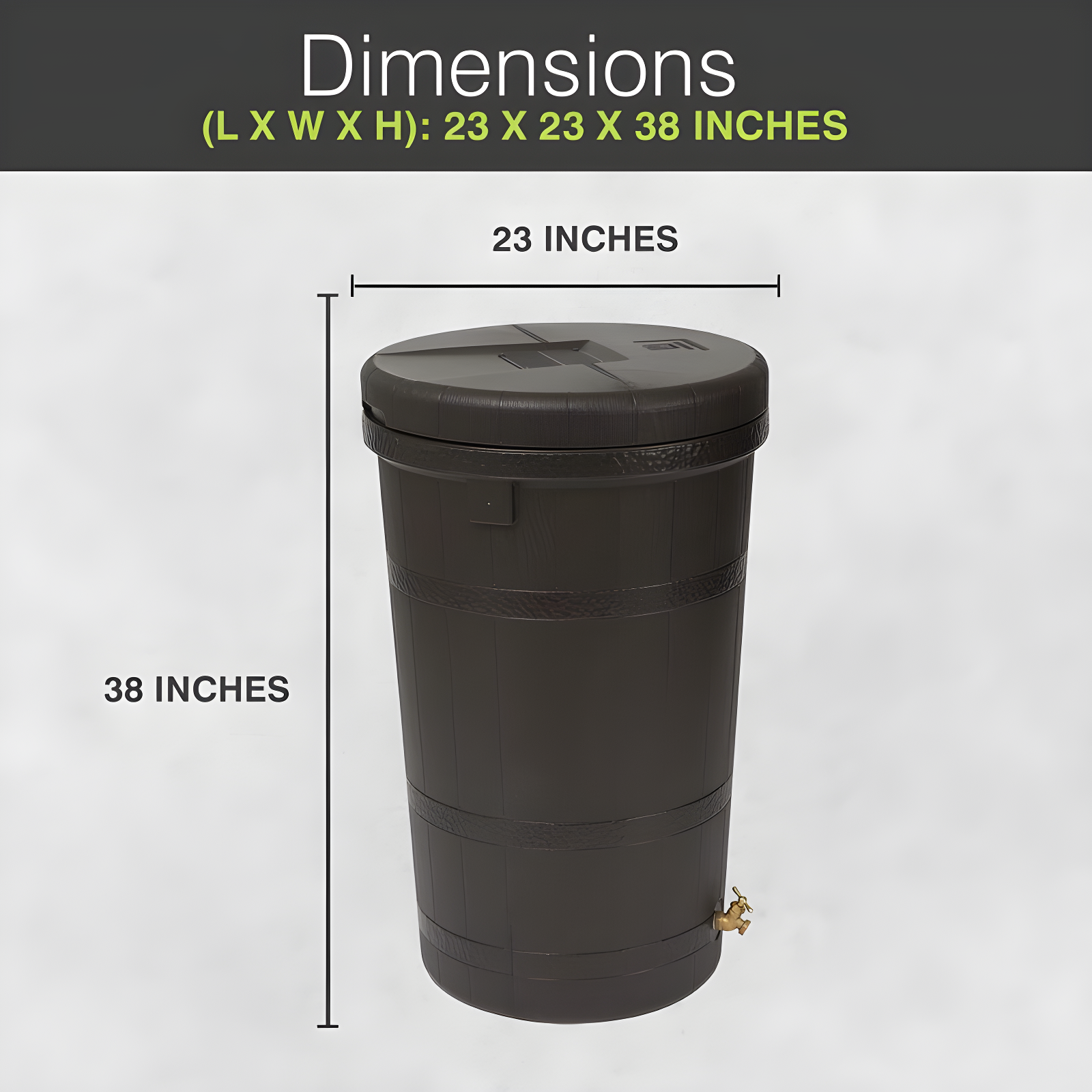 Good Ideas Good Ideas 50 Gallons Plastic Drainable Rain Barrel