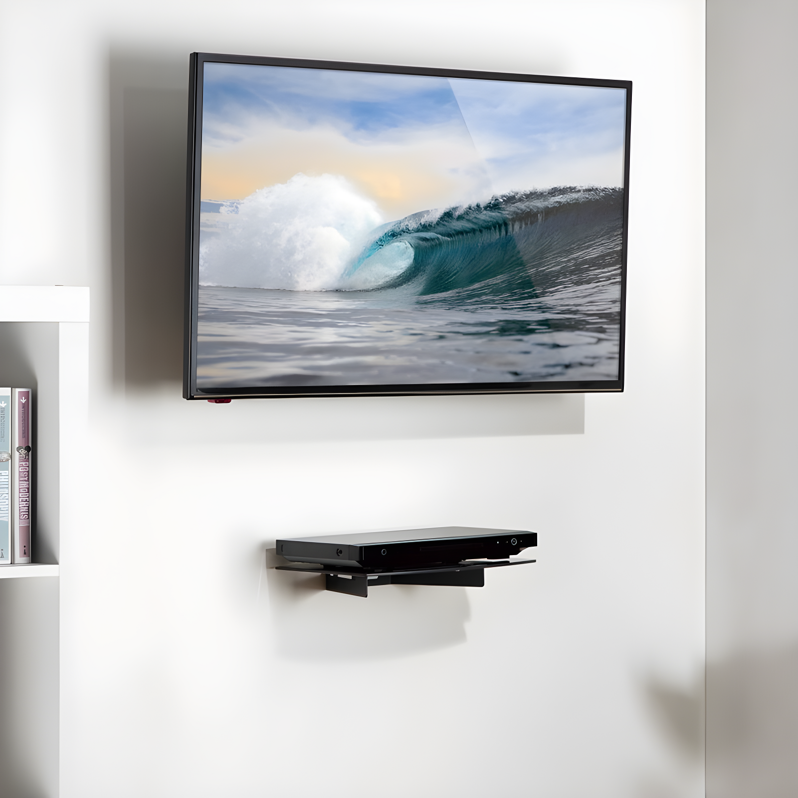 Mount-It! Tempered Glass Cable Box Wall Mount Shelves for AV, Electronic Components, Gaming Consoles