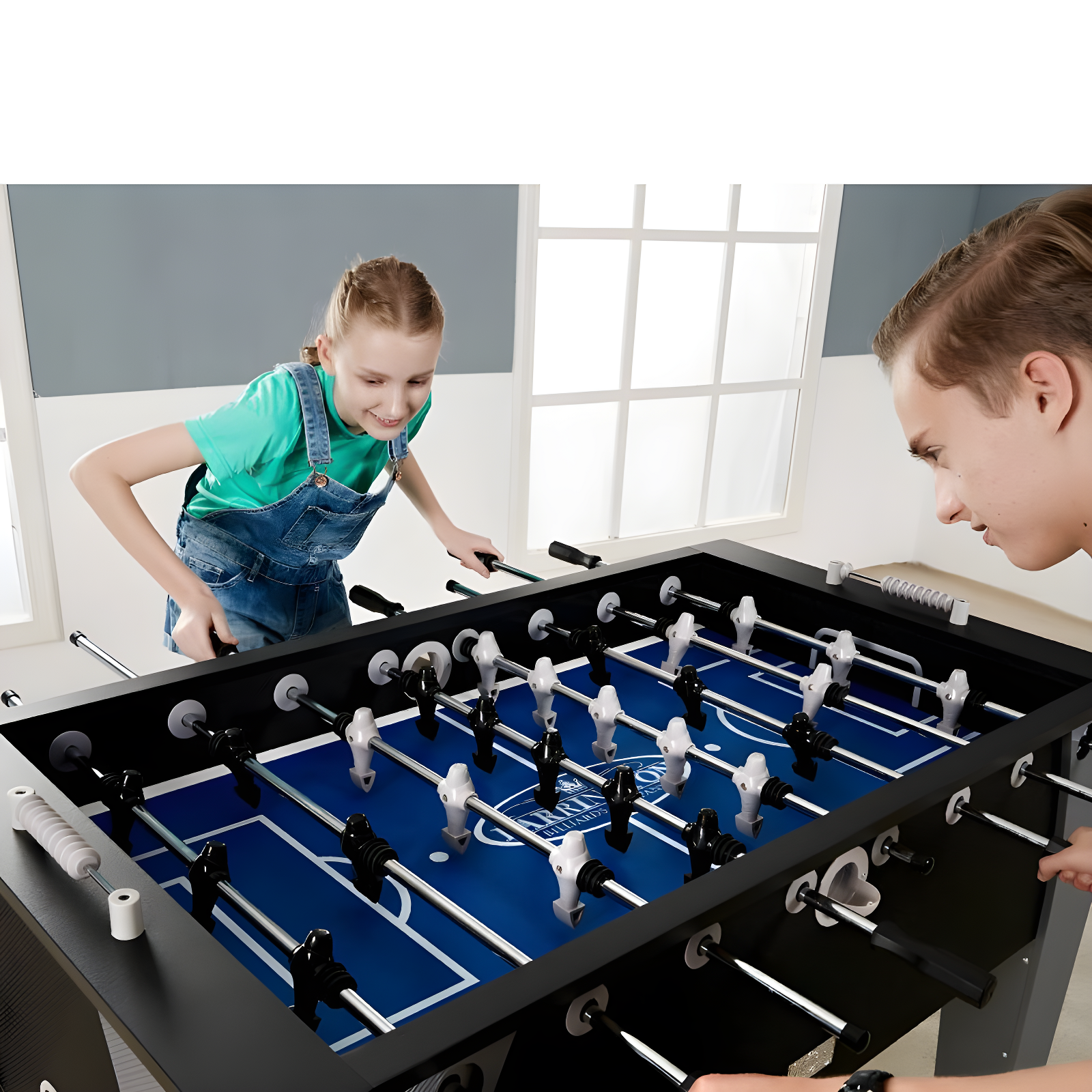 Barrington Billiards Company Barrington Billiards 58” Irvine Foosball Table, with Tabletop Sports Soccer Balls