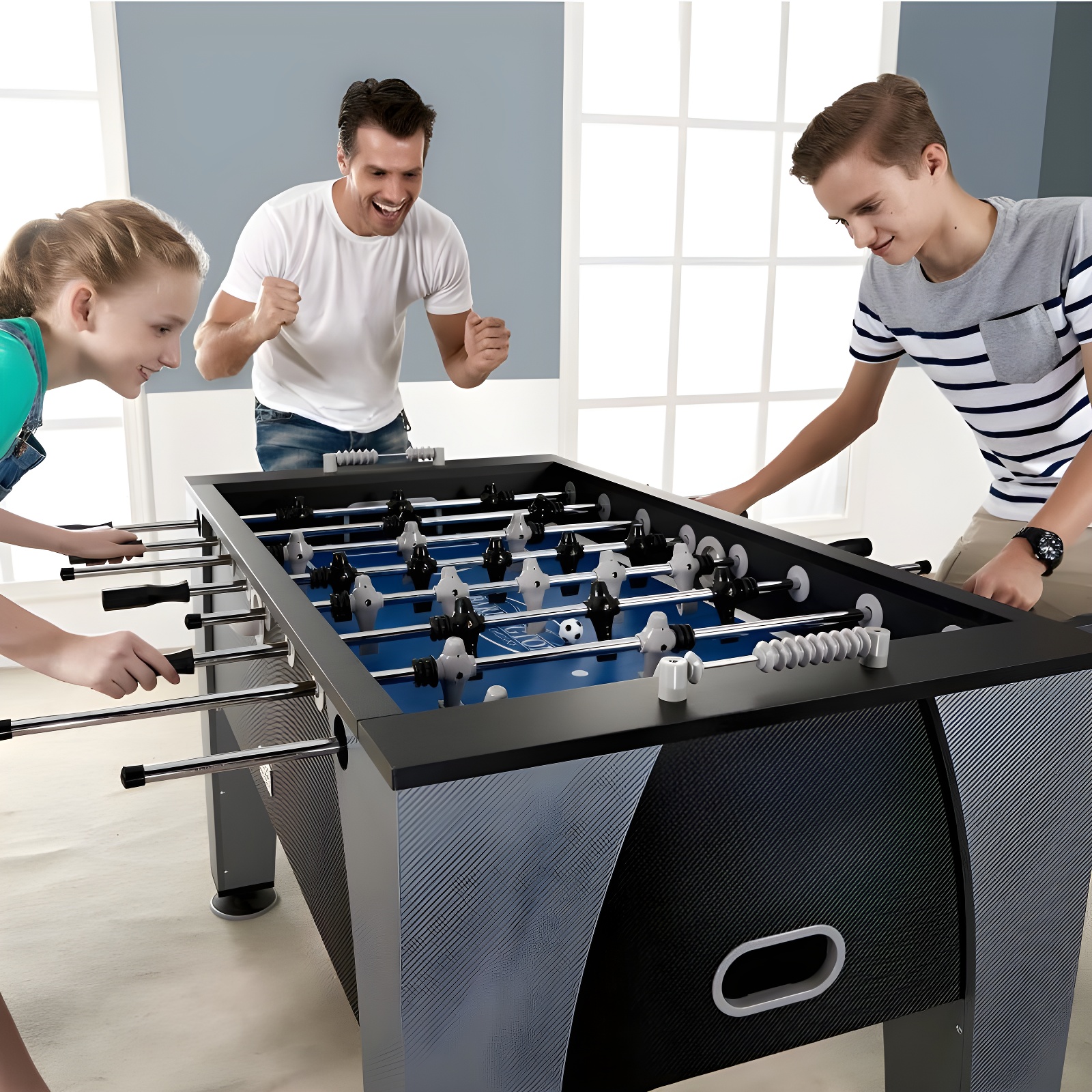 Barrington Billiards Company Barrington Billiards 58” Irvine Foosball Table, with Tabletop Sports Soccer Balls