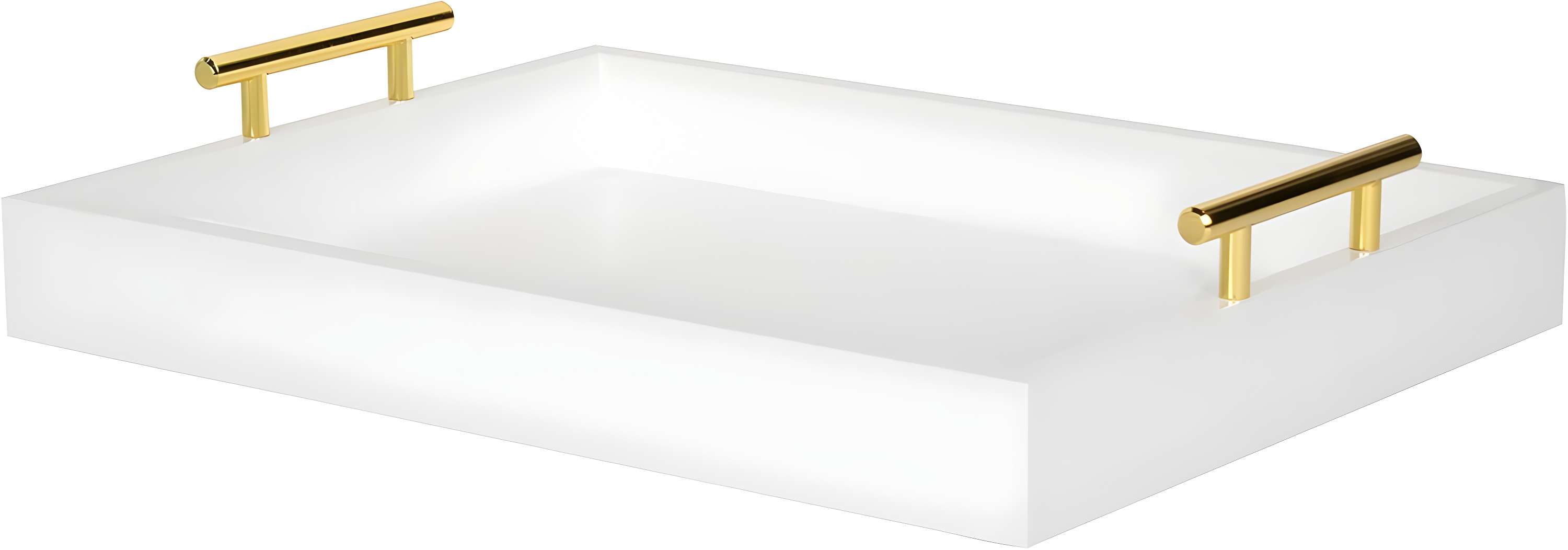 Kate and Laurel Lipton Tray, 16.5x12.25, White and Gold