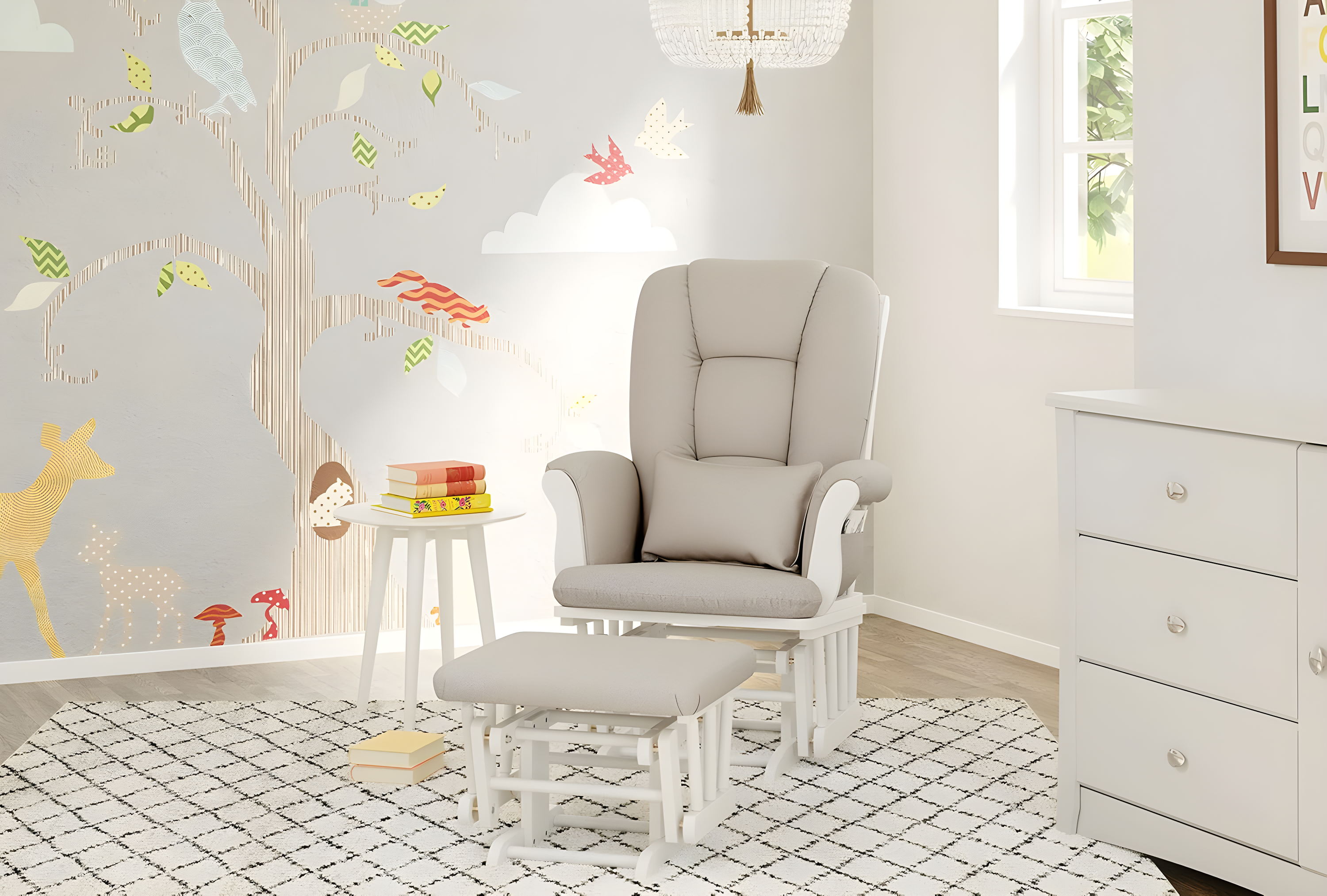 Tuscany Rocking Chair Glider with Ottoman