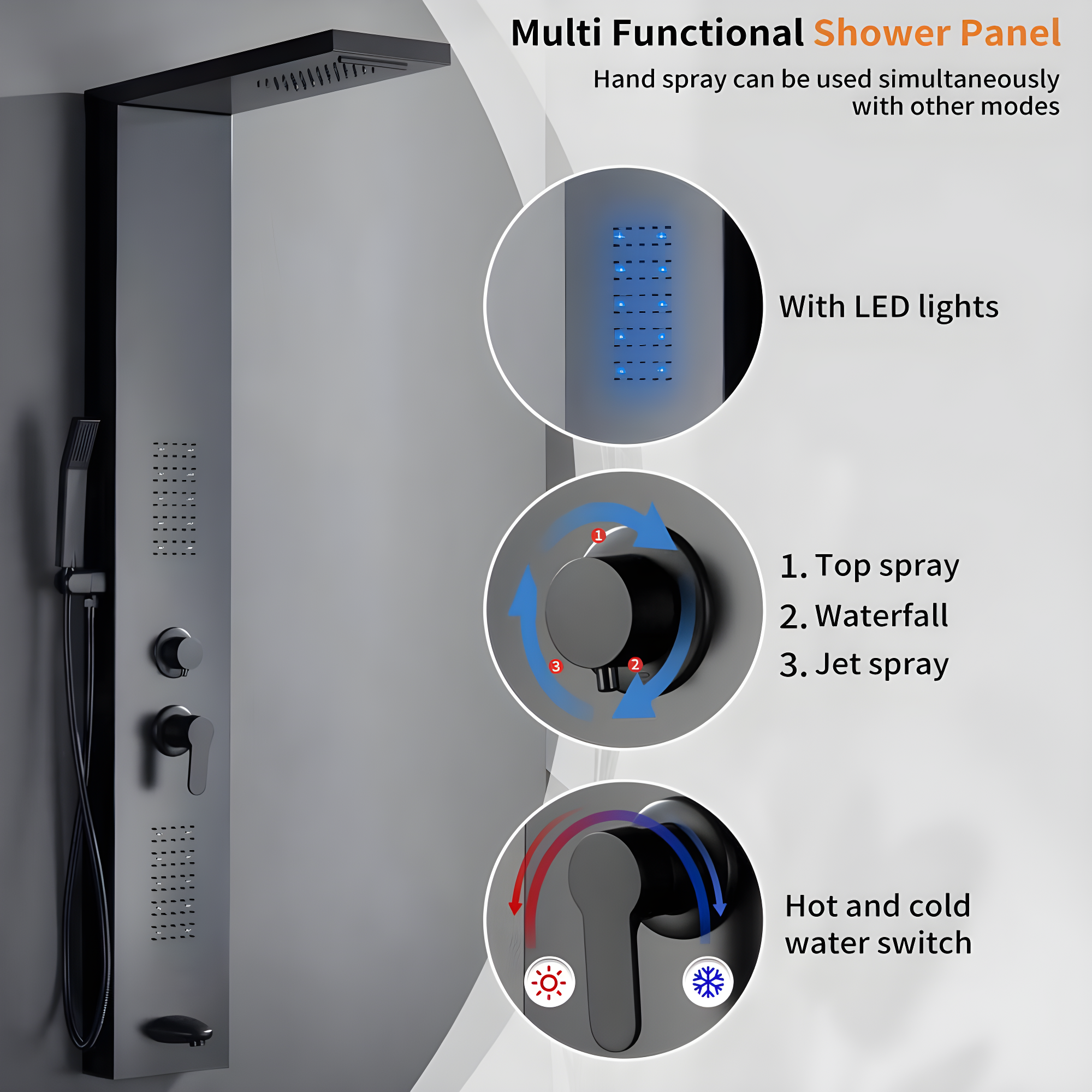 57.99'' Shower Panel with Fixed Shower Head