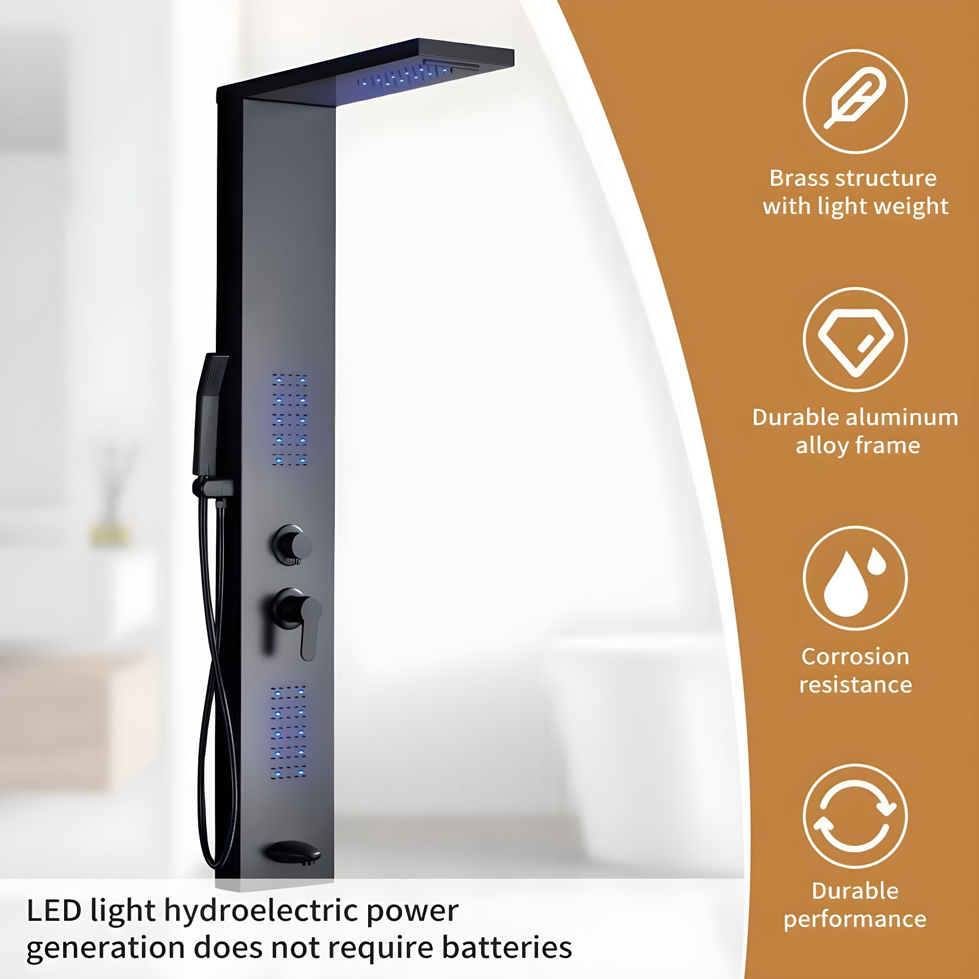 57.99'' Shower Panel with Fixed Shower Head