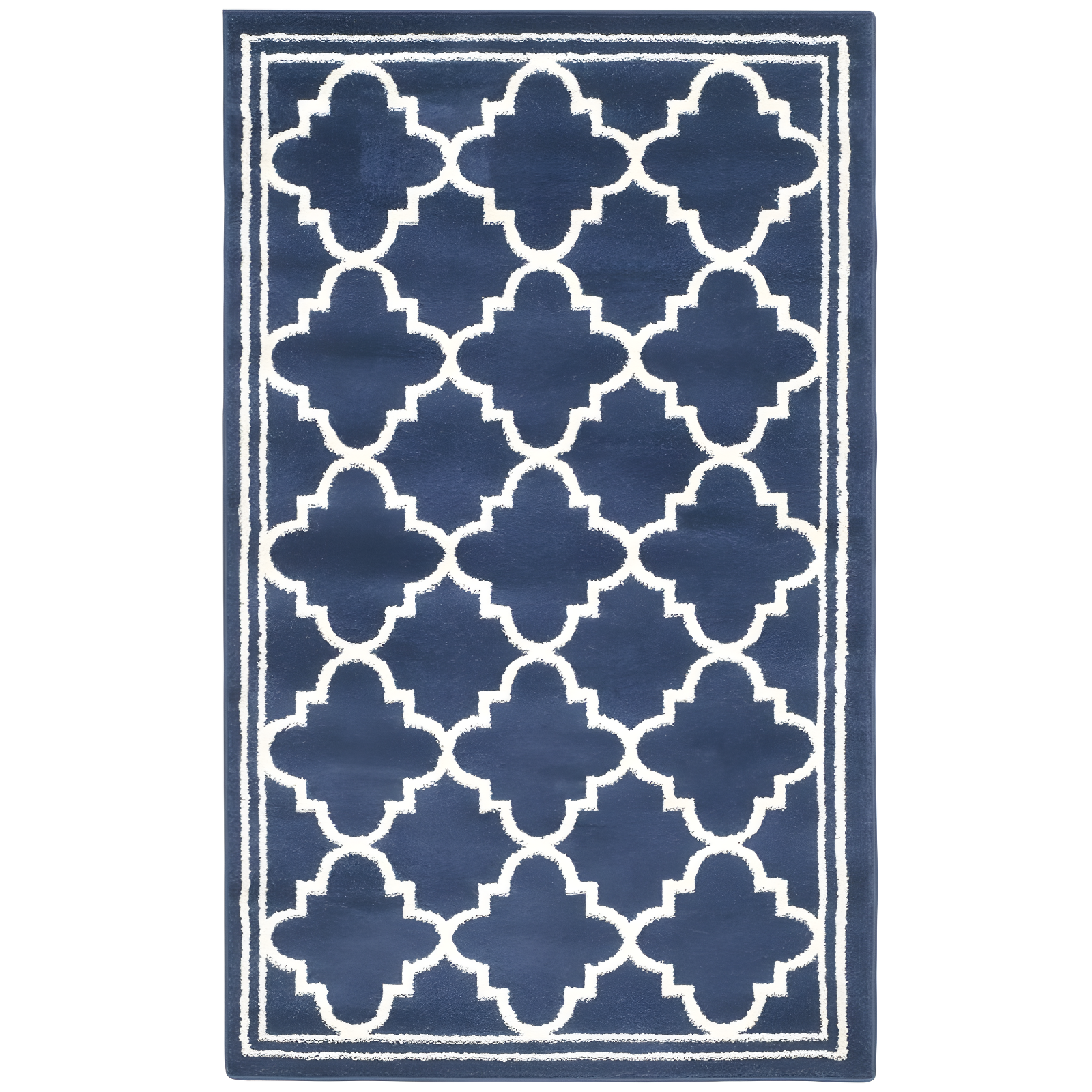 Amherst AMT422 Power Loomed Indoor Area Rug - Navy/Beige - 4'x6' - Safavieh